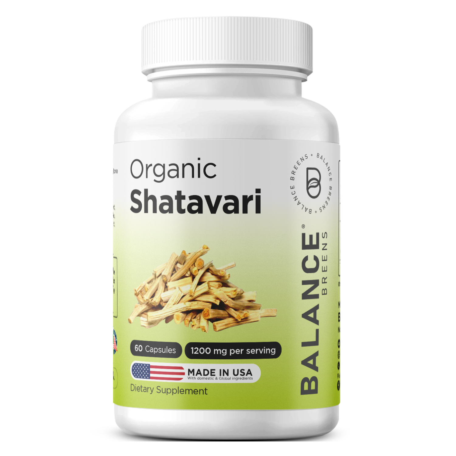 Organic Shatavari 1200mg, 60 Capsules