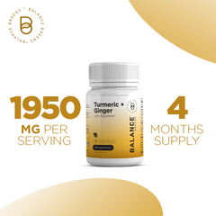 Turmeric + Ginger with Bioperine 1950mg - 120 Veg Capsules