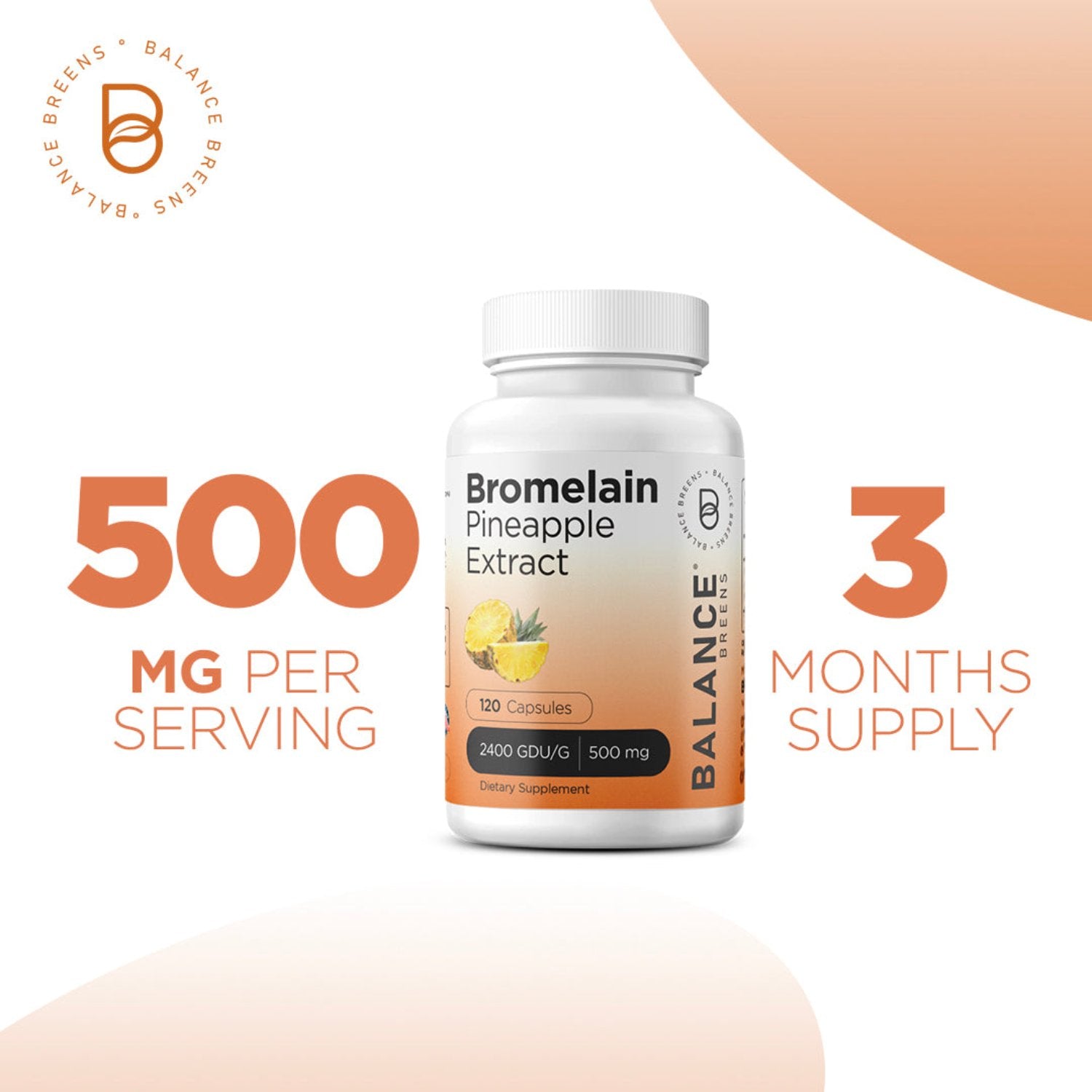 Bromelain 500mg, 120 Capsules