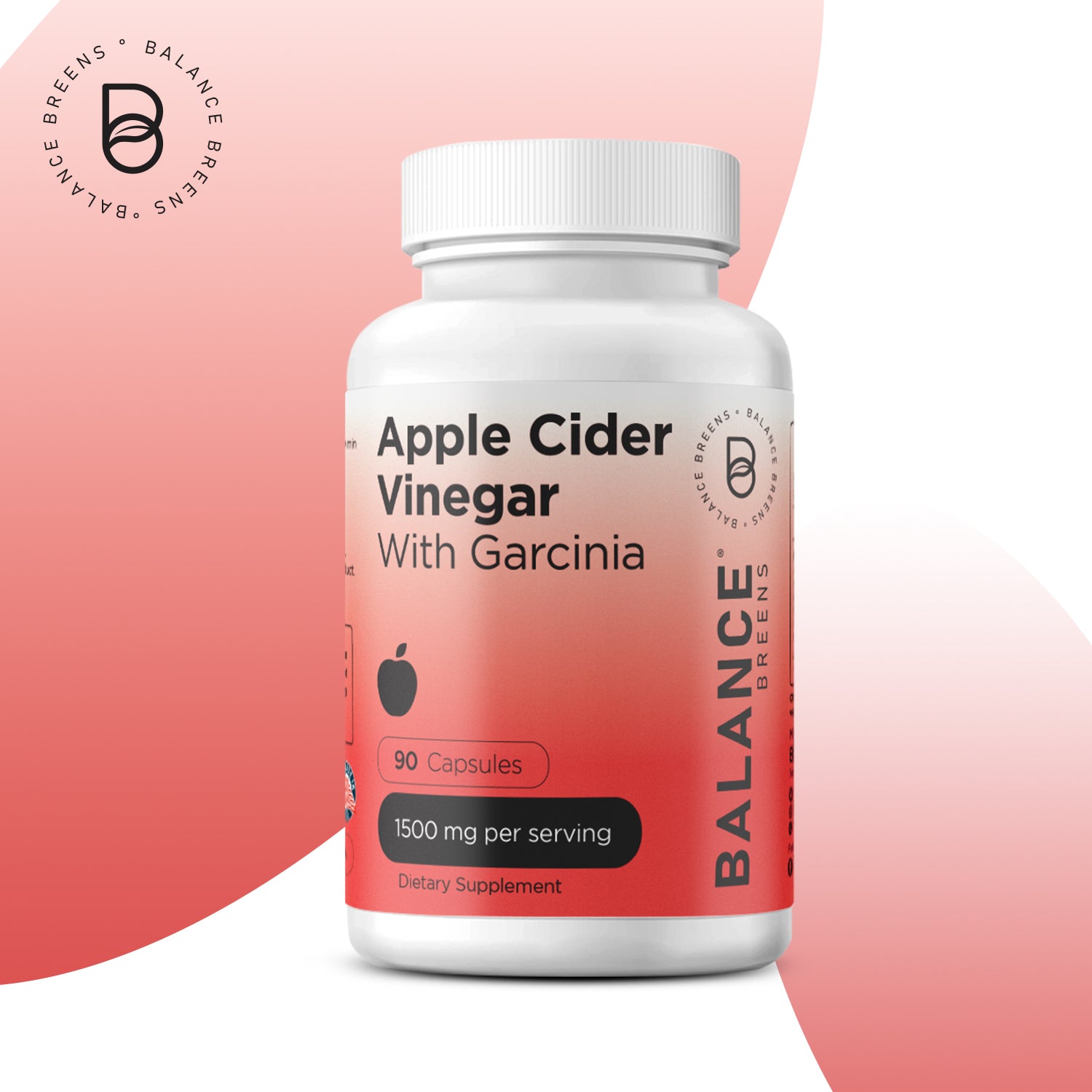 Apple Cider Vinegar with Garcinia, 1500mg per serving, 90 Capsules