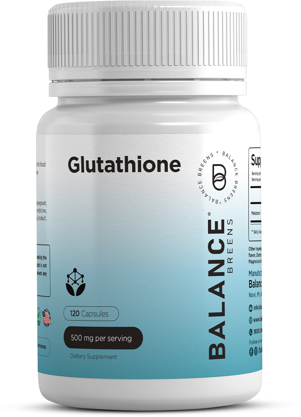 Glutathione Supplement - 500mg - 120 Vegan Capsules