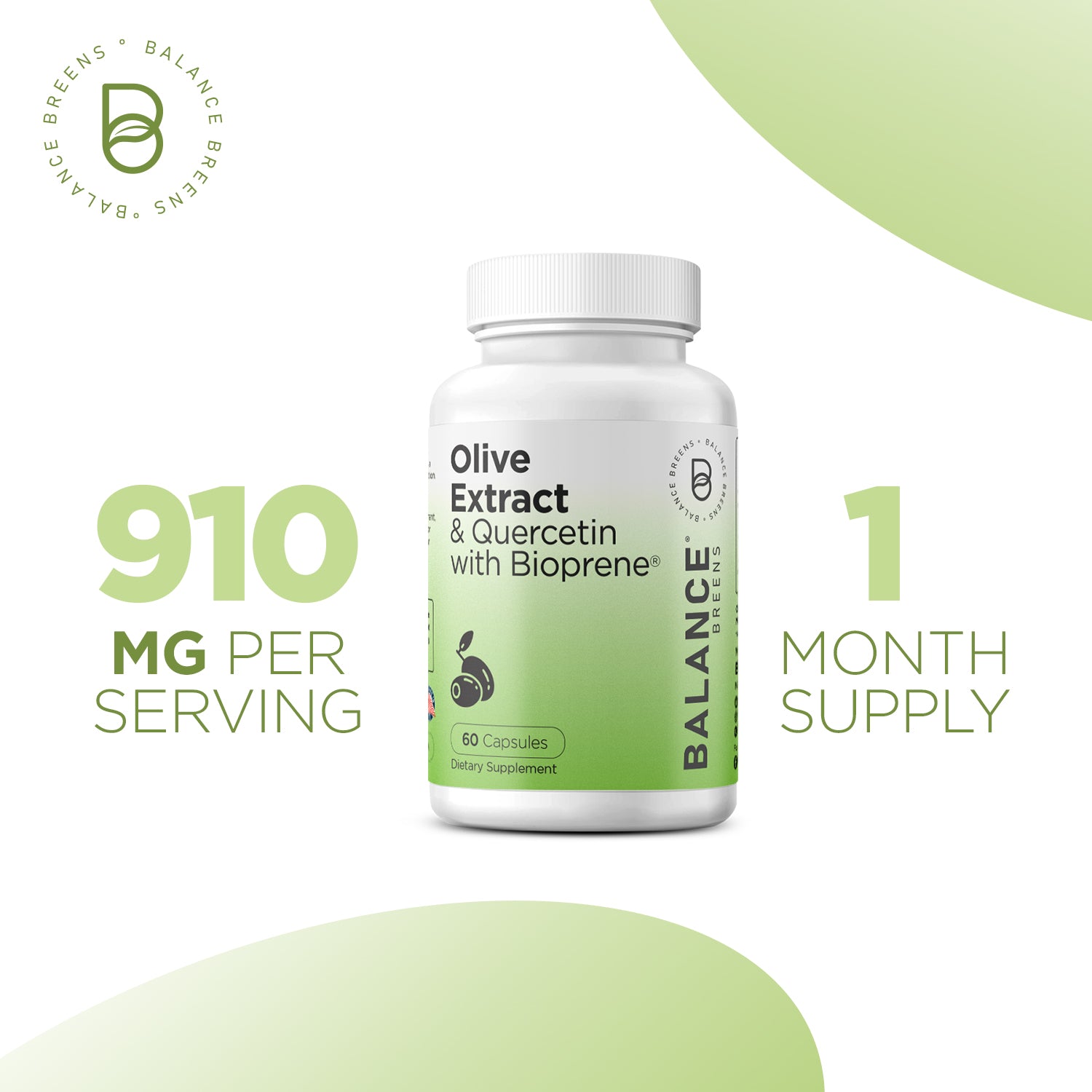 Olive Extract & Quercetin with Bioperine ©, 60 Capsules