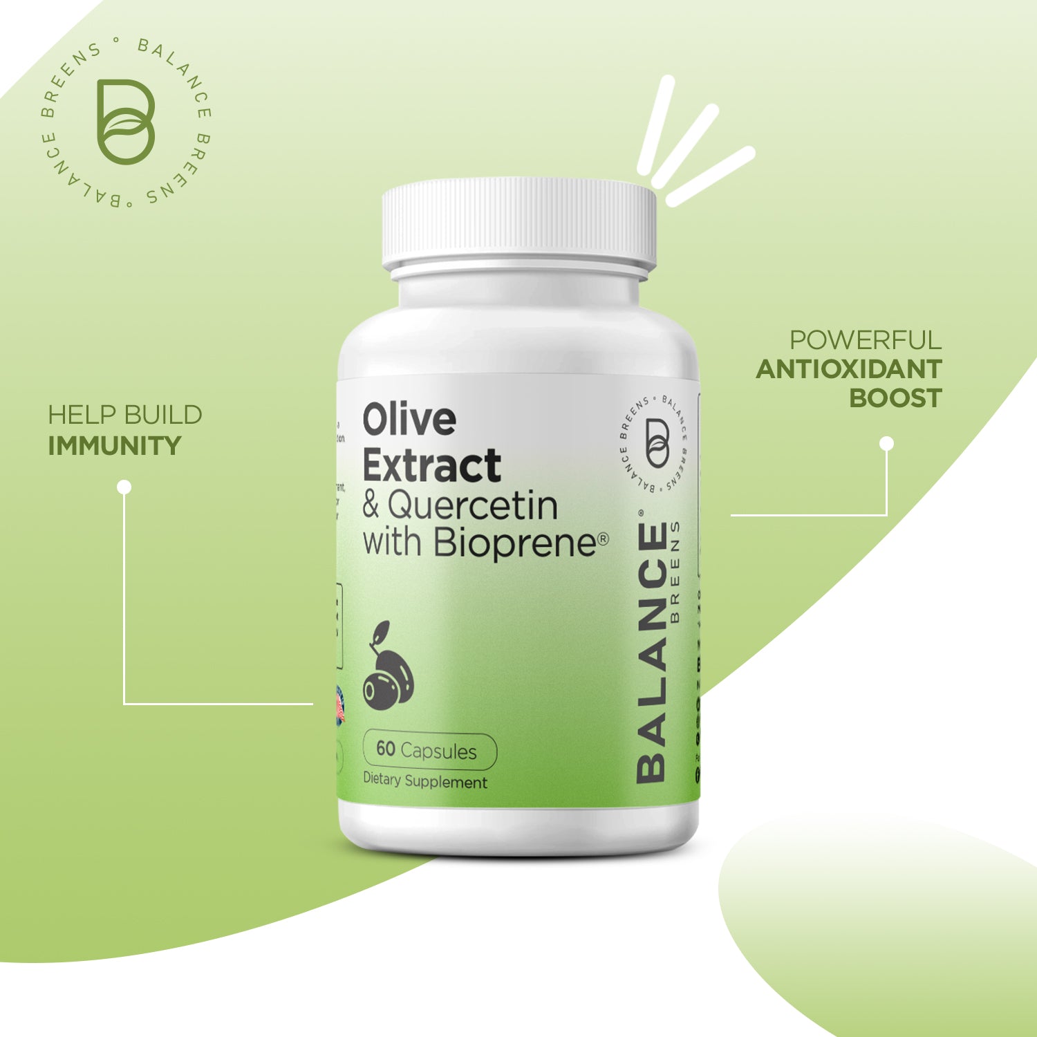 Olive Extract & Quercetin with Bioperine ©, 60 Capsules