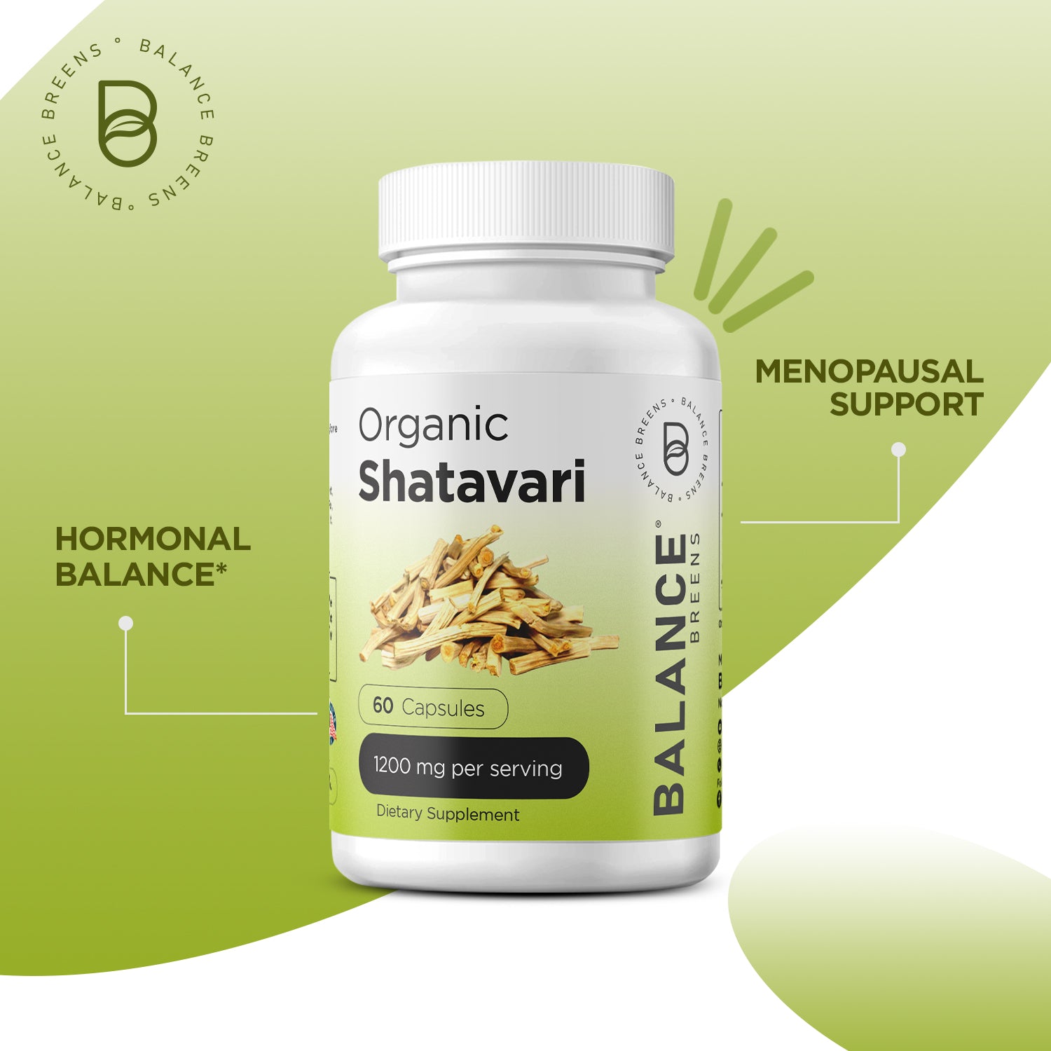Organic Shatavari 1200mg, 60 Capsules