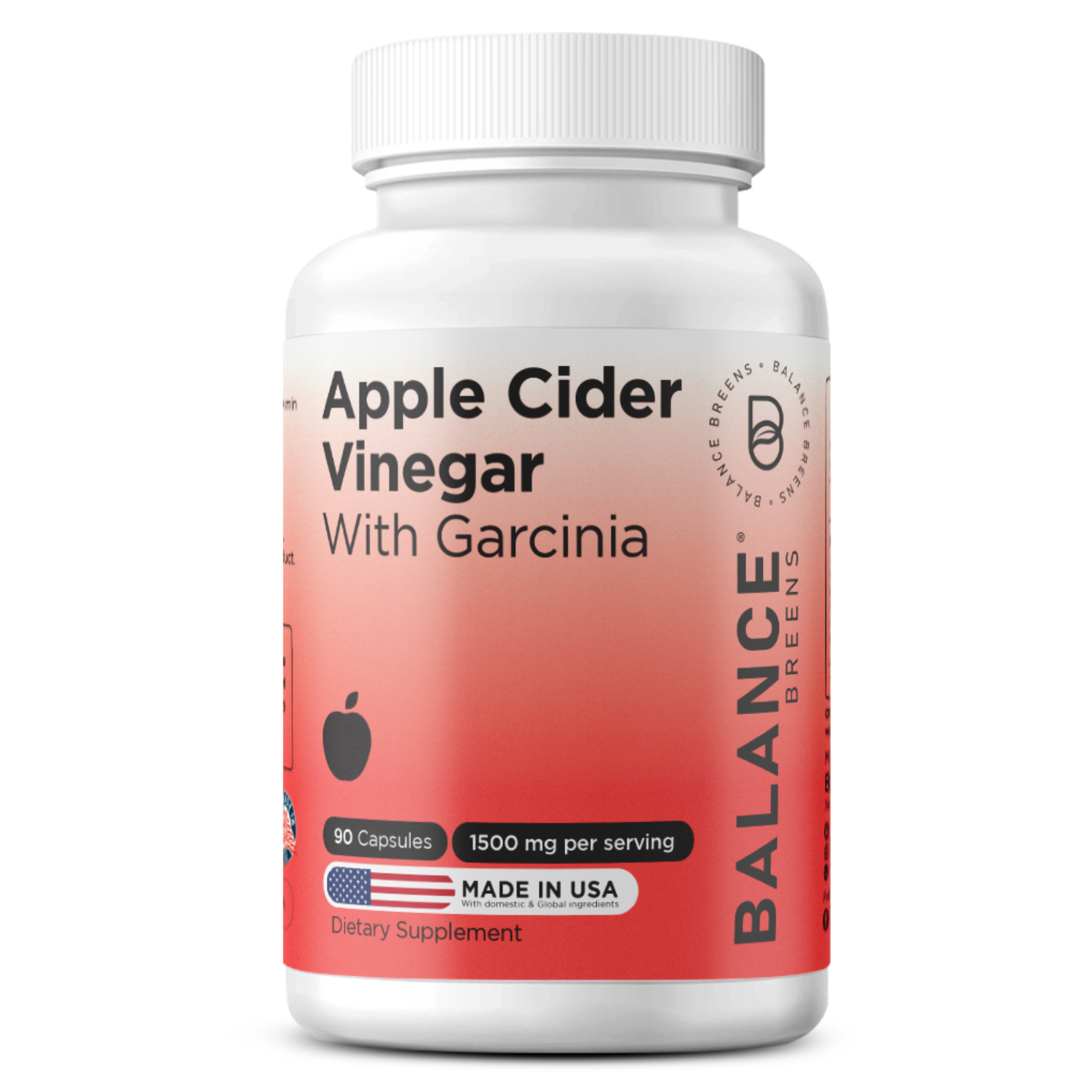 Apple Cider Vinegar with Garcinia, 1500mg per serving, 90 Capsules