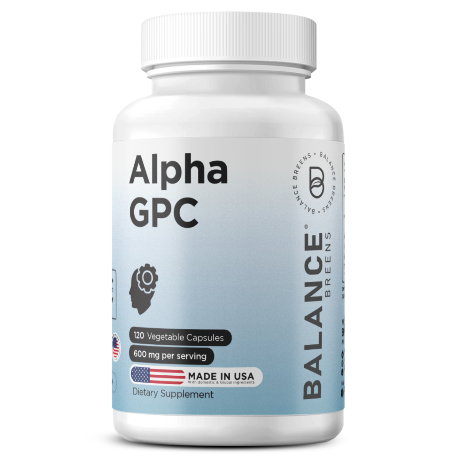 Alpha GPC Choline, 600mg per serving, 120 Veggie Capsules