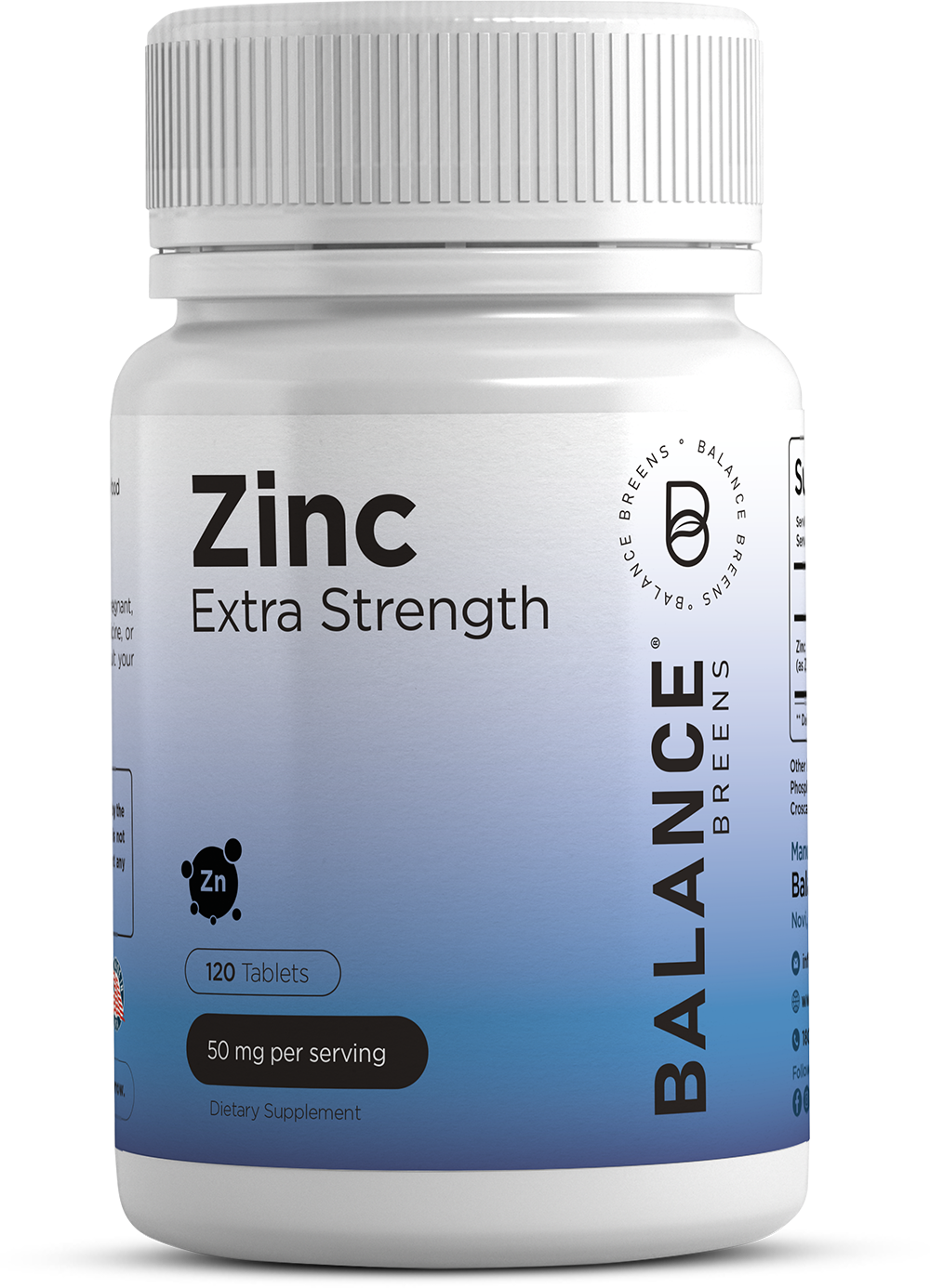 Zinc 50mg - 120 Vegan Tablets
