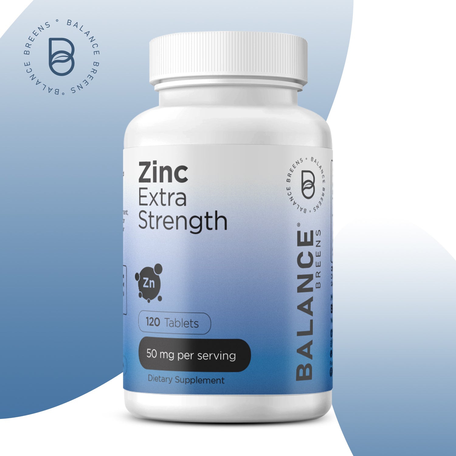 Zinc 50mg per serving, 120 Veggie Tablets