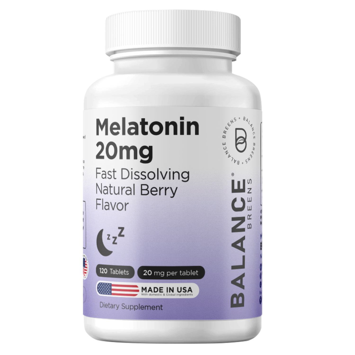 Melatonin 20mg, 100% Drug Free, Fast-Dissolve 120 Tablets - Natural Sleep Aid, Experience Serene, Restful Nights - Find Your Calm, Embrace Relaxation, Supports Sound Sleep and Tranquility