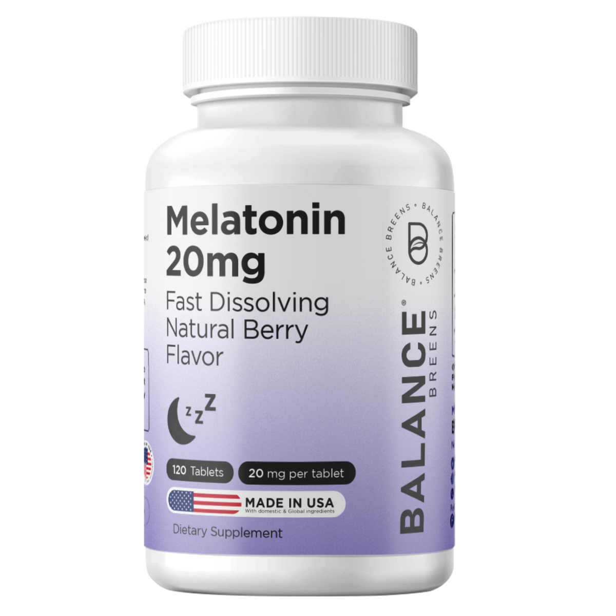 Melatonin 20mg, 100% Drug Free, Fast-Dissolve 120 Tablets - Natural Sleep Aid, Experience Serene, Restful Nights - Find Your Calm, Embrace Relaxation, Supports Sound Sleep and Tranquility