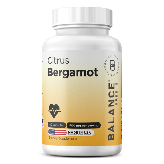 Citrus Bergamot 500mg - Revitalize Your Heart Health - Advanced Bergamot Supplement for Metabolism & Cholesterol Health - 60 Vegan Capsules by Balance Breens