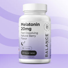 Melatonin 20mg, 100% Drug Free, Fast-Dissolve 120 Tablets - Natural Sleep Aid, Experience Serene, Restful Nights - Find Your Calm, Embrace Relaxation, Supports Sound Sleep and Tranquility