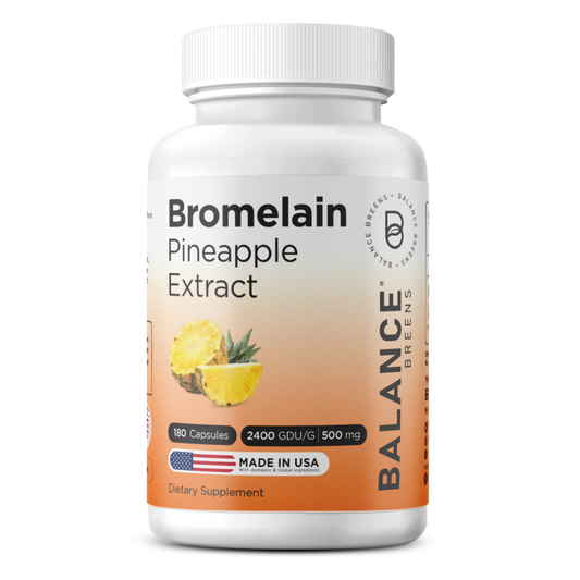 Bromelain 500mg, 180 Capsules - Pineapple Extract Digestive Enzyme - Supports Digestion and Joint Support Supplement - by Balance Breens