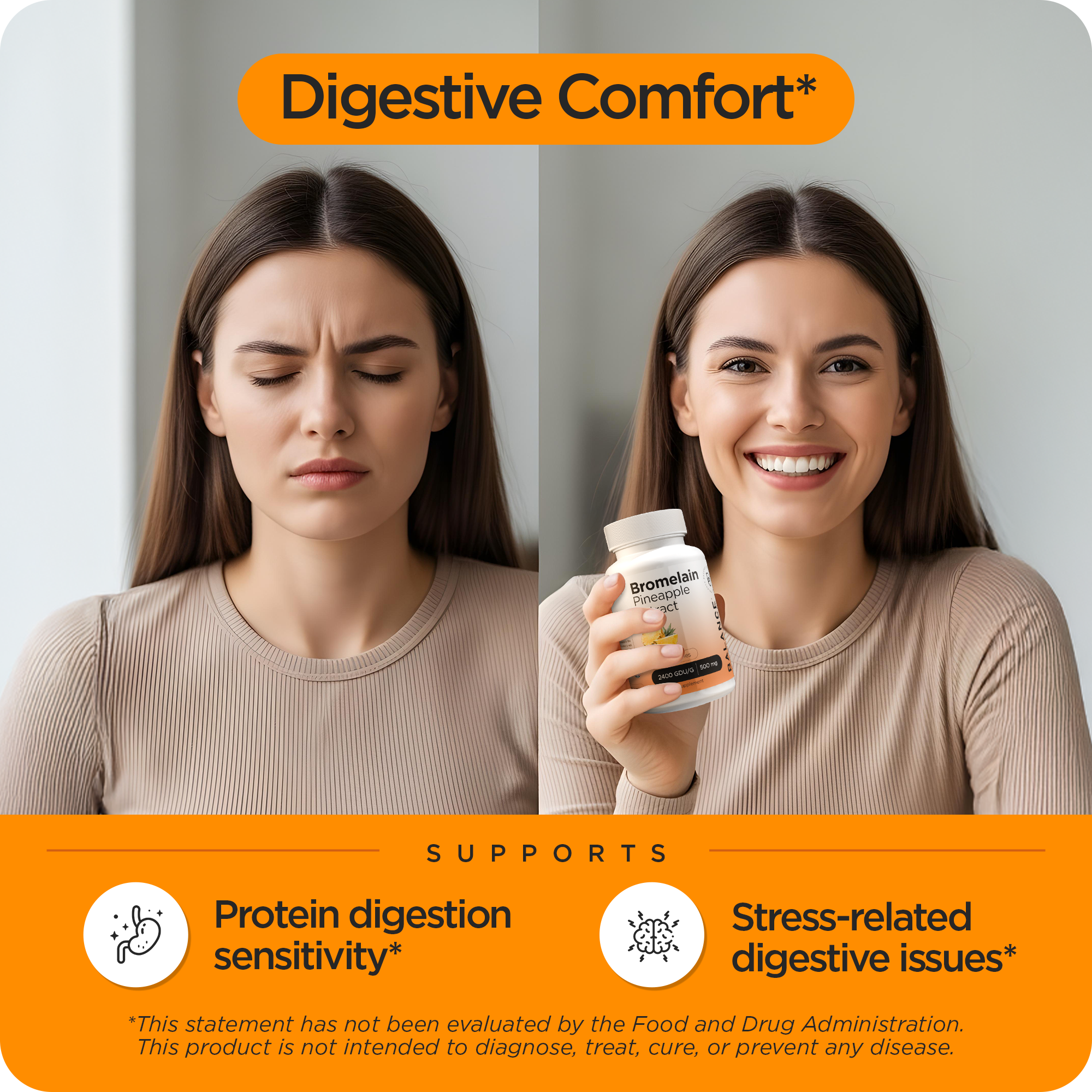 Bromelain 500mg, 180 Capsules