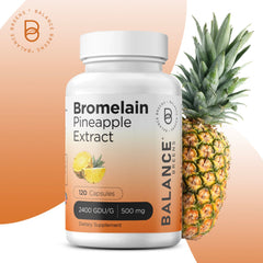 Bromelain 500mg, 120 Capsules - Pineapple Extract Digestive Enzyme - Supports Digestion and Joint Support Supplement - by Balance Breens