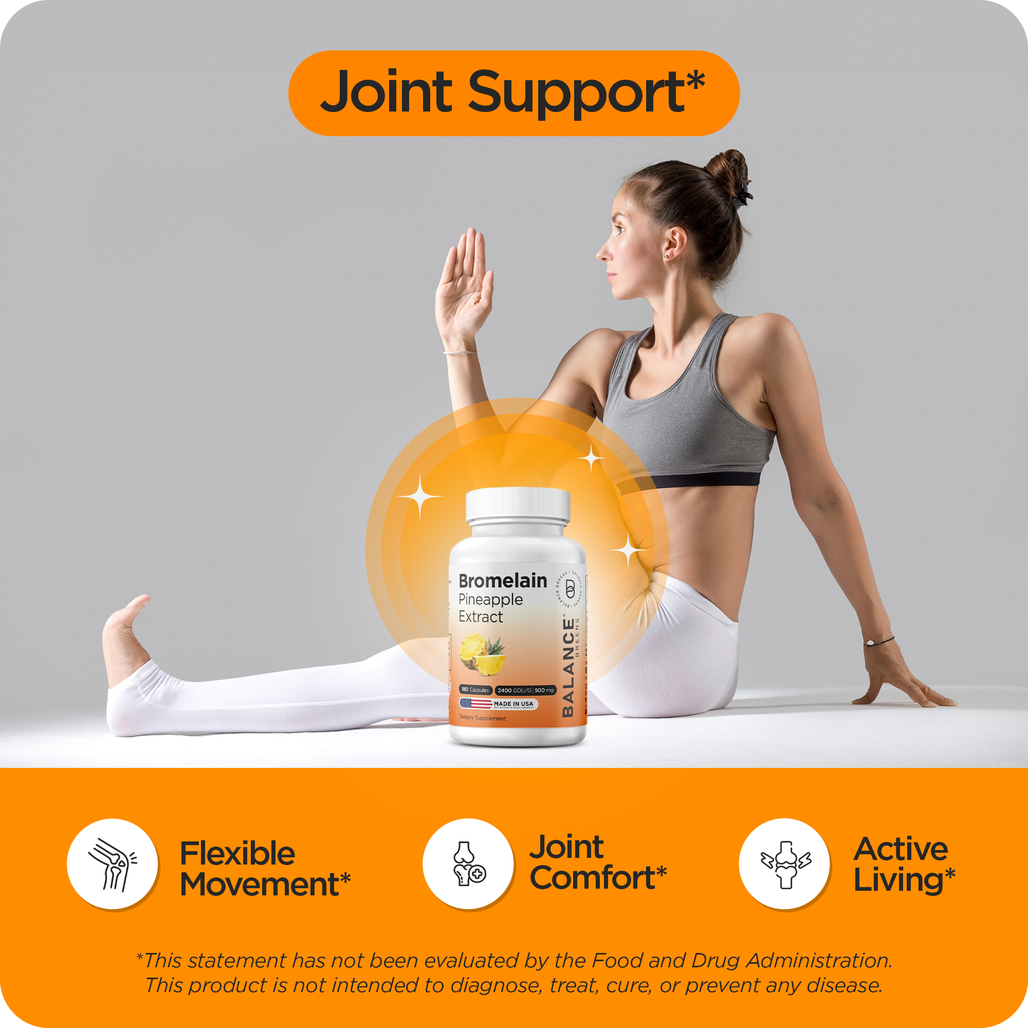 Bromelain 500mg, 180 Capsules