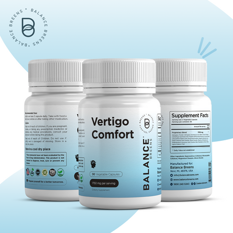 Vertigo Relief Supplement 1750 Mg - Motion Sickness, Dizziness, Tinnitus, Migraine - Inner Ear Balance - Natural Alternative to Anti Vertigo Bracelet & Pillow