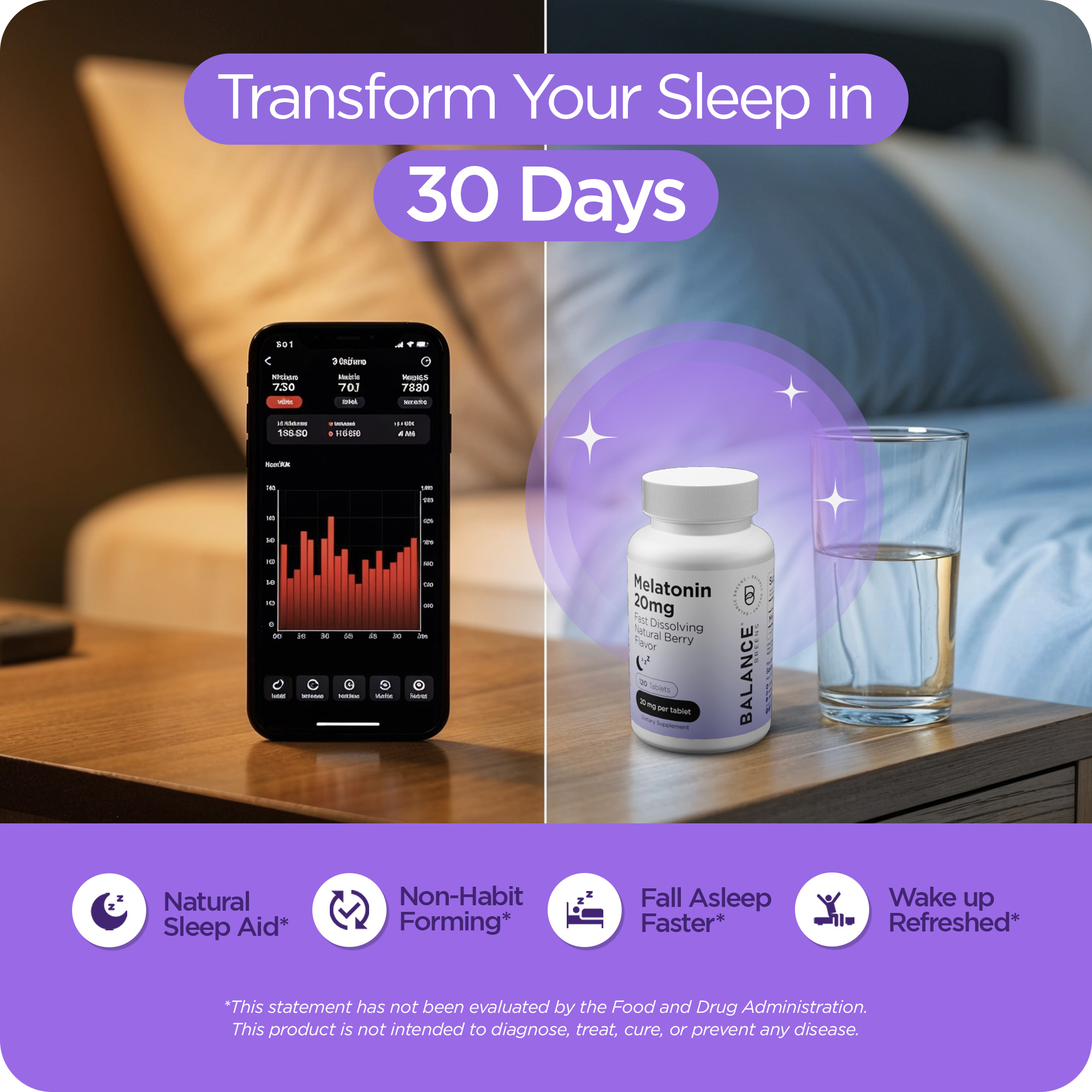 Gut & Sleep Balance Stack - Probiotic + Melatonin 20mg