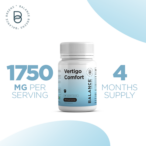 Vertigo Relief Supplement 1750 Mg - Motion Sickness, Dizziness, Tinnitus, Migraine - Inner Ear Balance - Natural Alternative to Anti Vertigo Bracelet & Pillow