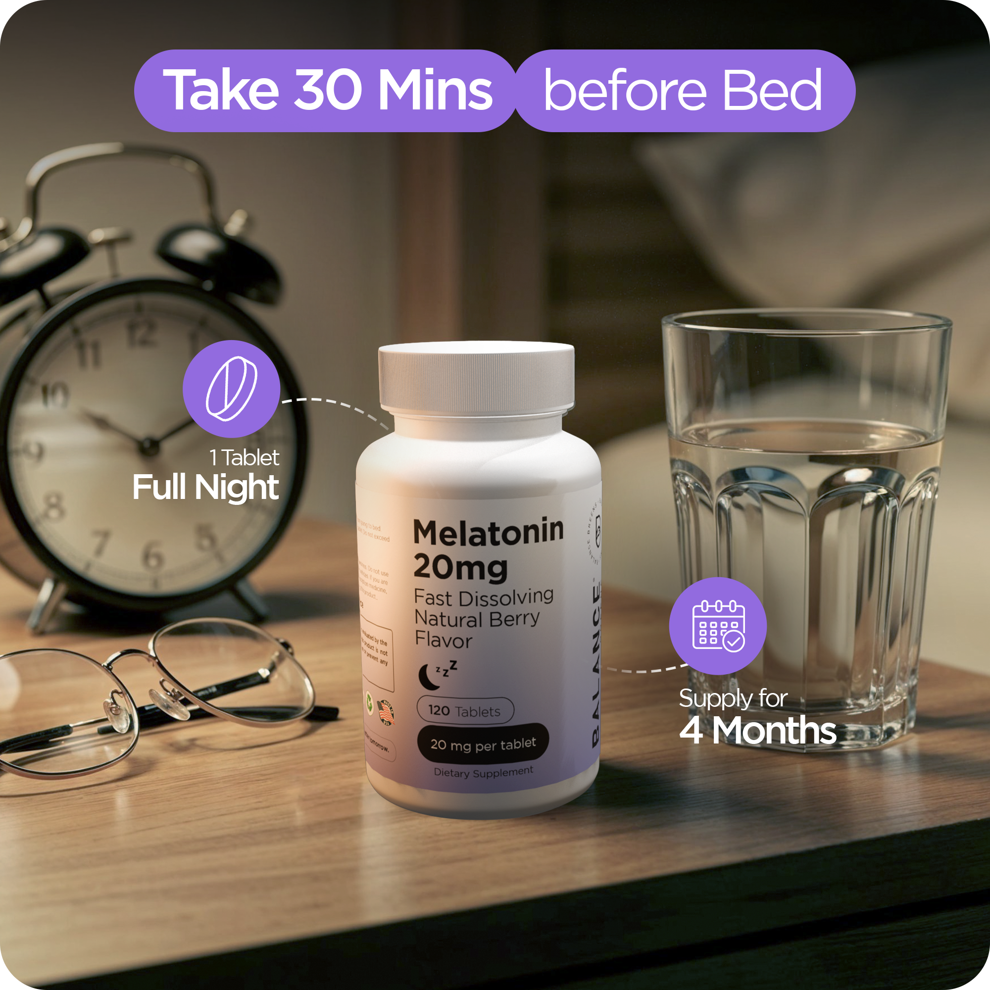 Night Recovery Stack – Magnesium + Melatonin 20mg + Creatine