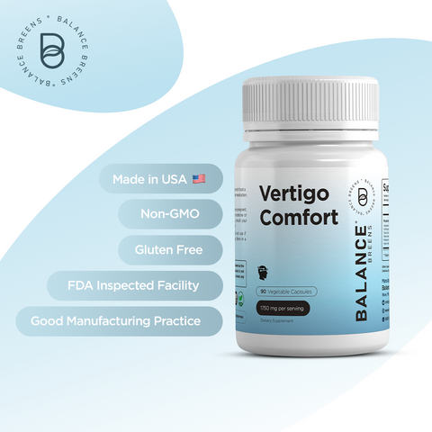 Vertigo Relief Supplement 1750 Mg - Motion Sickness, Dizziness, Tinnitus, Migraine - Inner Ear Balance - Natural Alternative to Anti Vertigo Bracelet & Pillow