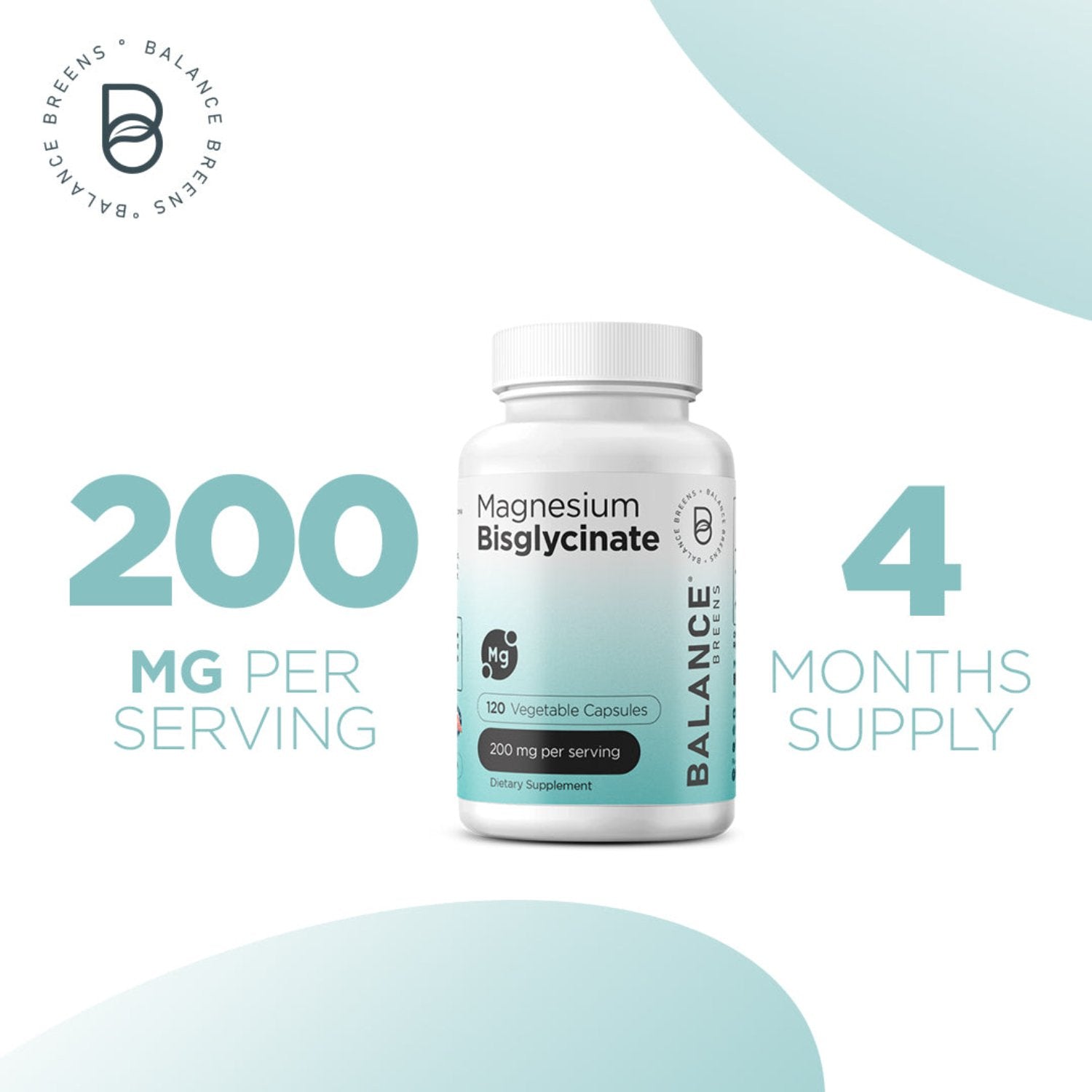 Magnesium Bisglycinate 200 mg per serving, 120 Veggie Capsules