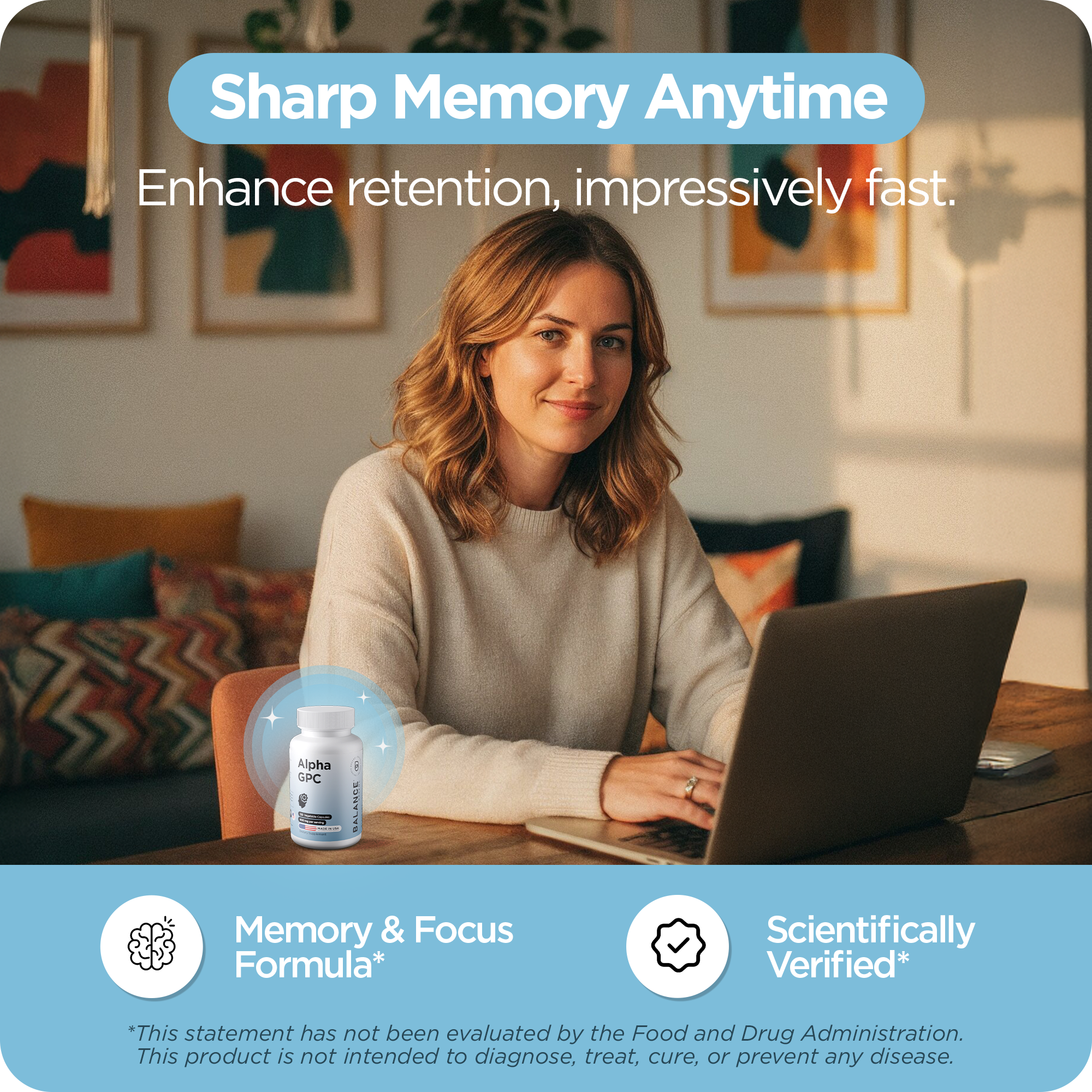 Alpha GPC Choline, 600mg per serving, 120 Veggie Capsules