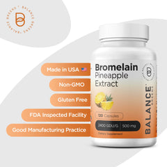 Bromelain 500mg, 120 Capsules - Pineapple Extract Digestive Enzyme - Supports Digestion and Joint Support Supplement - by Balance Breens