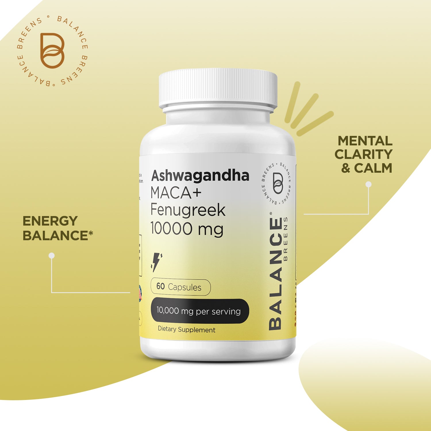 Ashwagandha, Maca Root, Fenugreek, 500mg, 60 Capsules