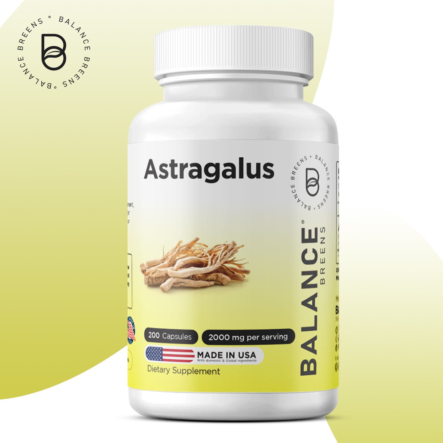 Astragalus, 2000mg per serving, 200 Capsules