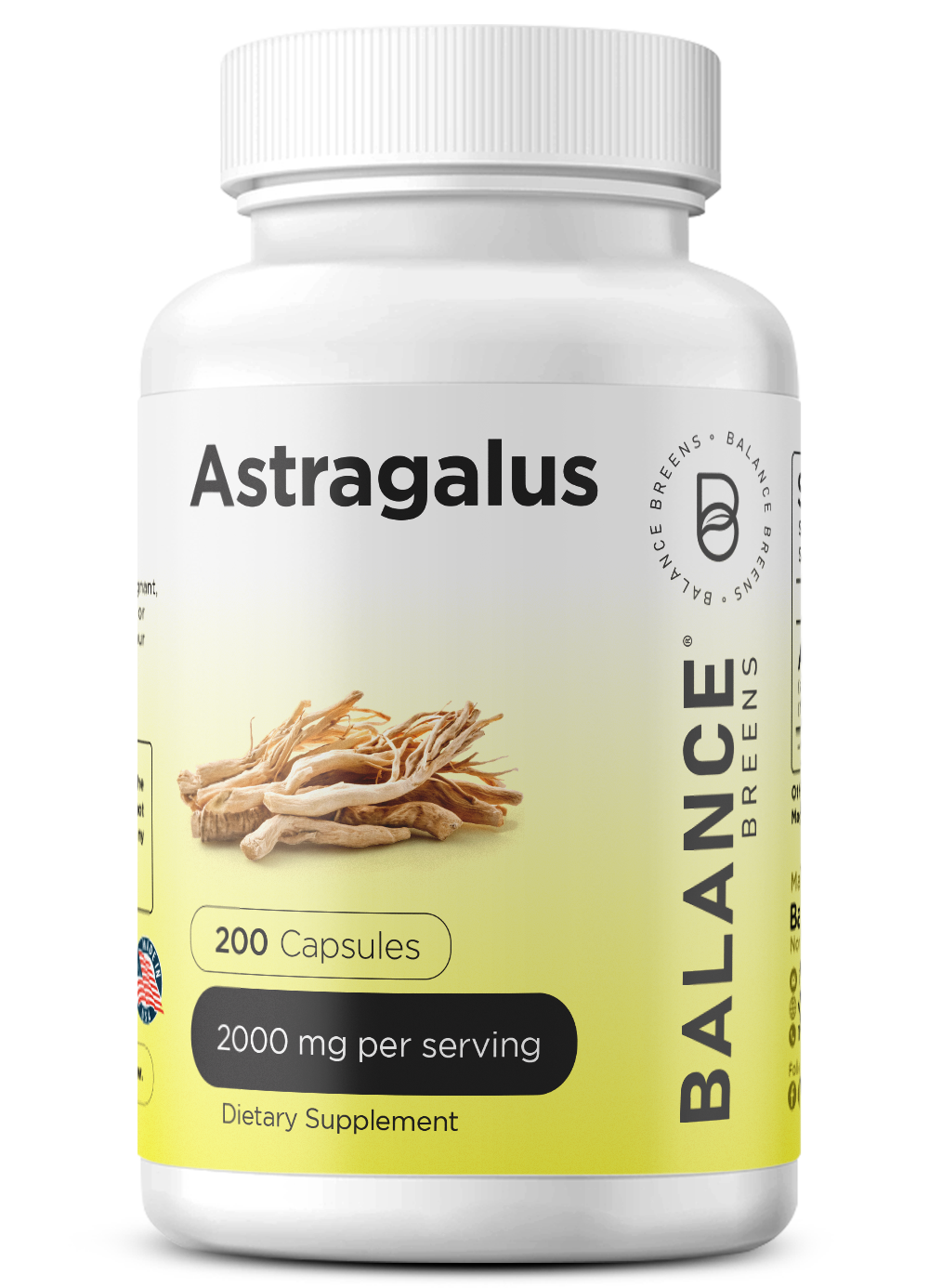 Astragalus, 2000mg per serving, 200 Capsules