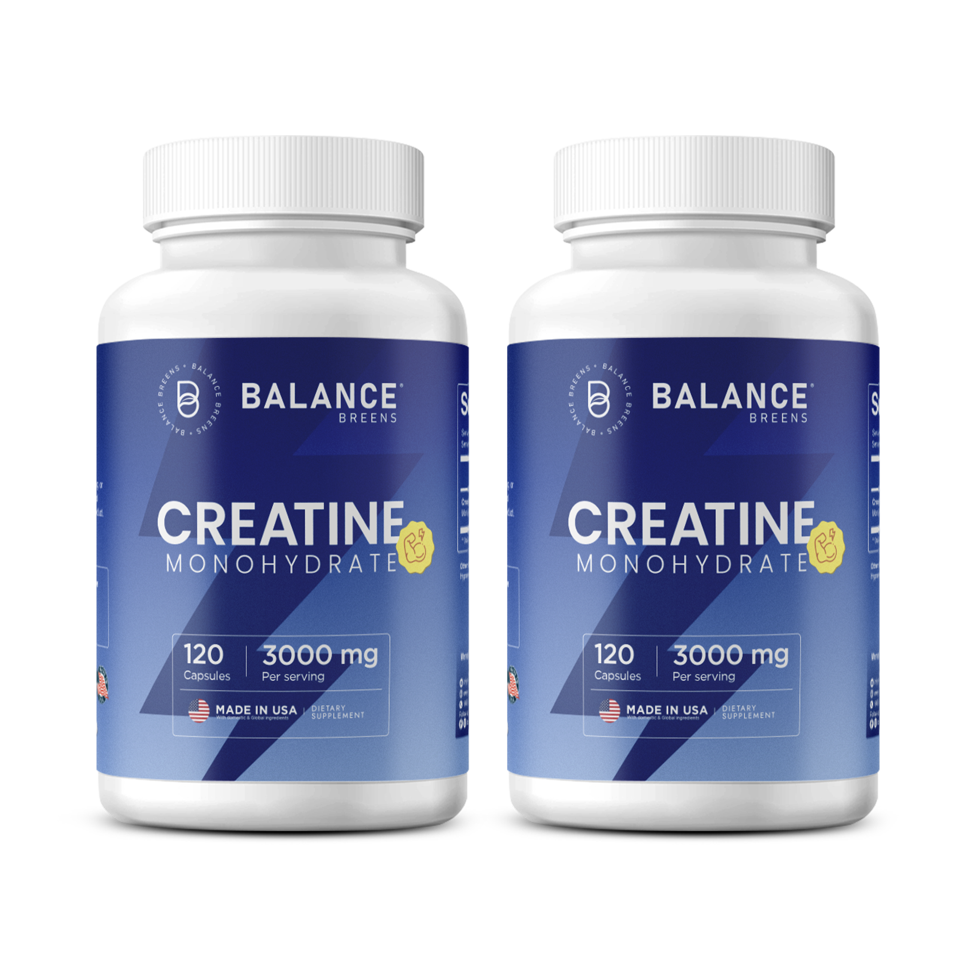 Creatine Monohydrate Supplement, 3000mg per serving, 120 Capsules