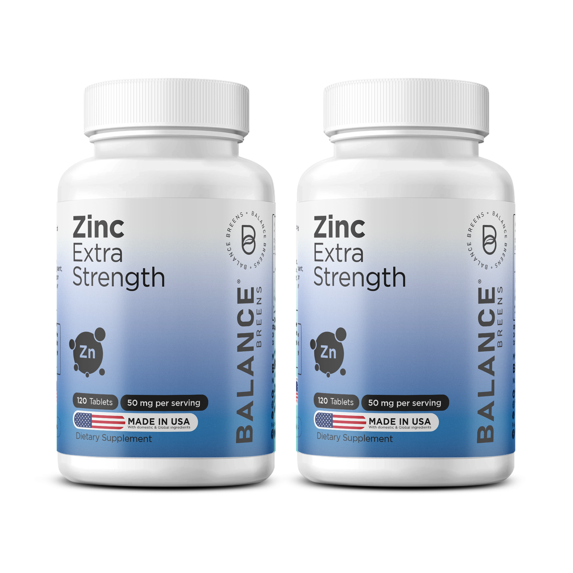 Zinc 50mg per serving, 120 Veggie Tablets