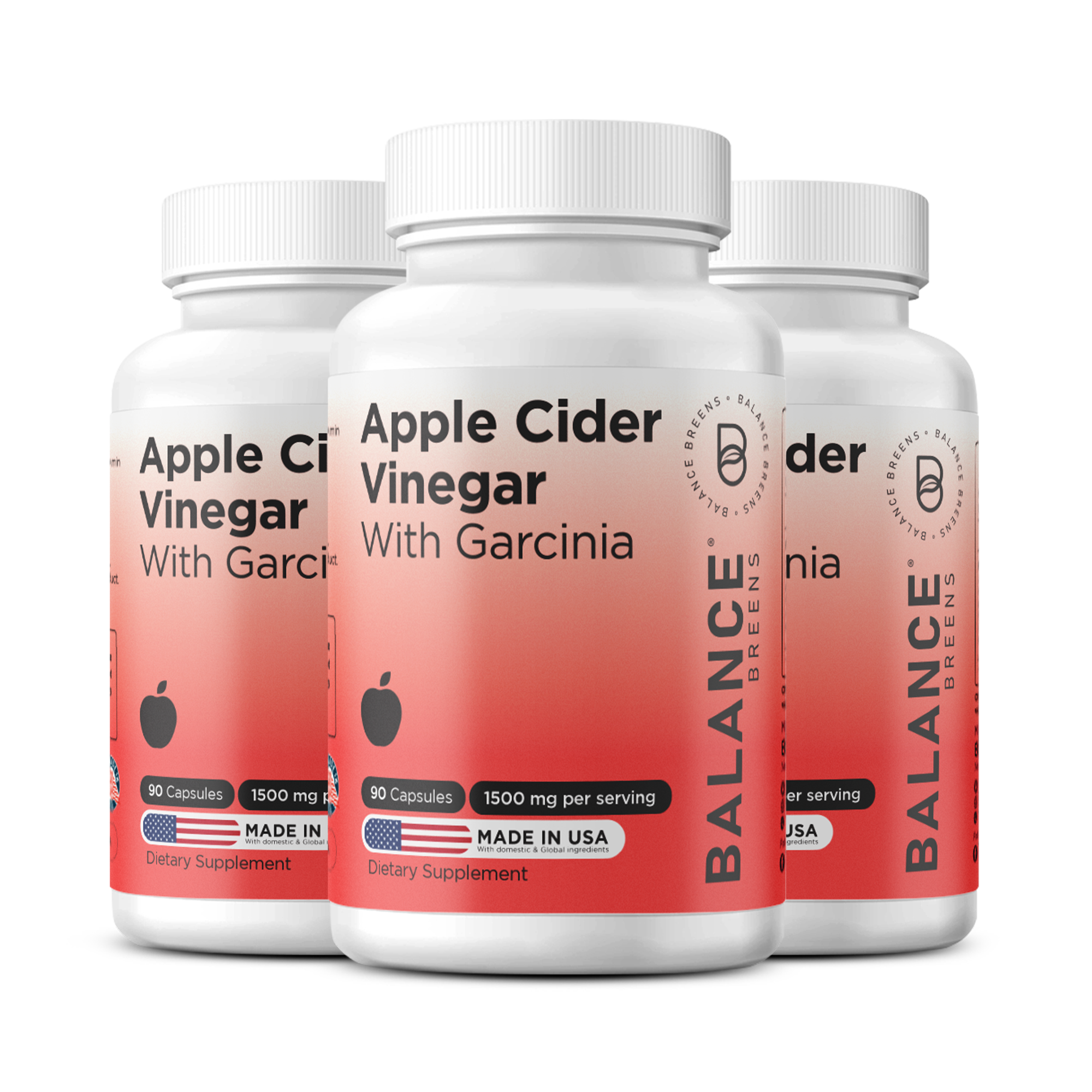 Apple Cider Vinegar with Garcinia, 1500mg per serving, 90 Capsules