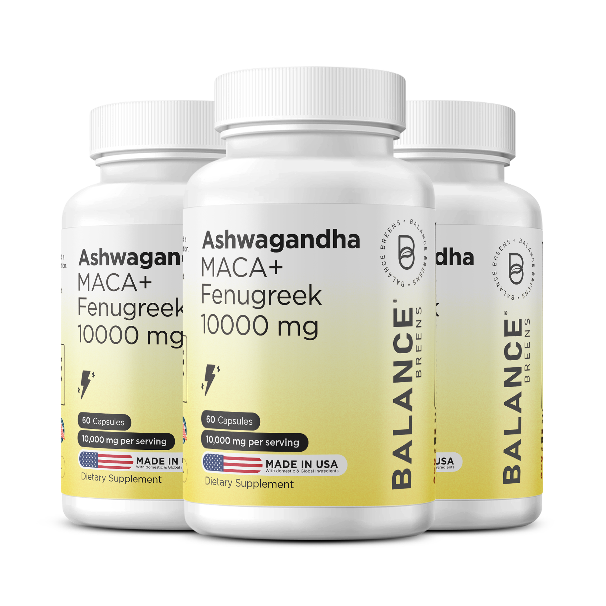 Ashwagandha, Maca Root, Fenugreek, 500mg, 60 Capsules