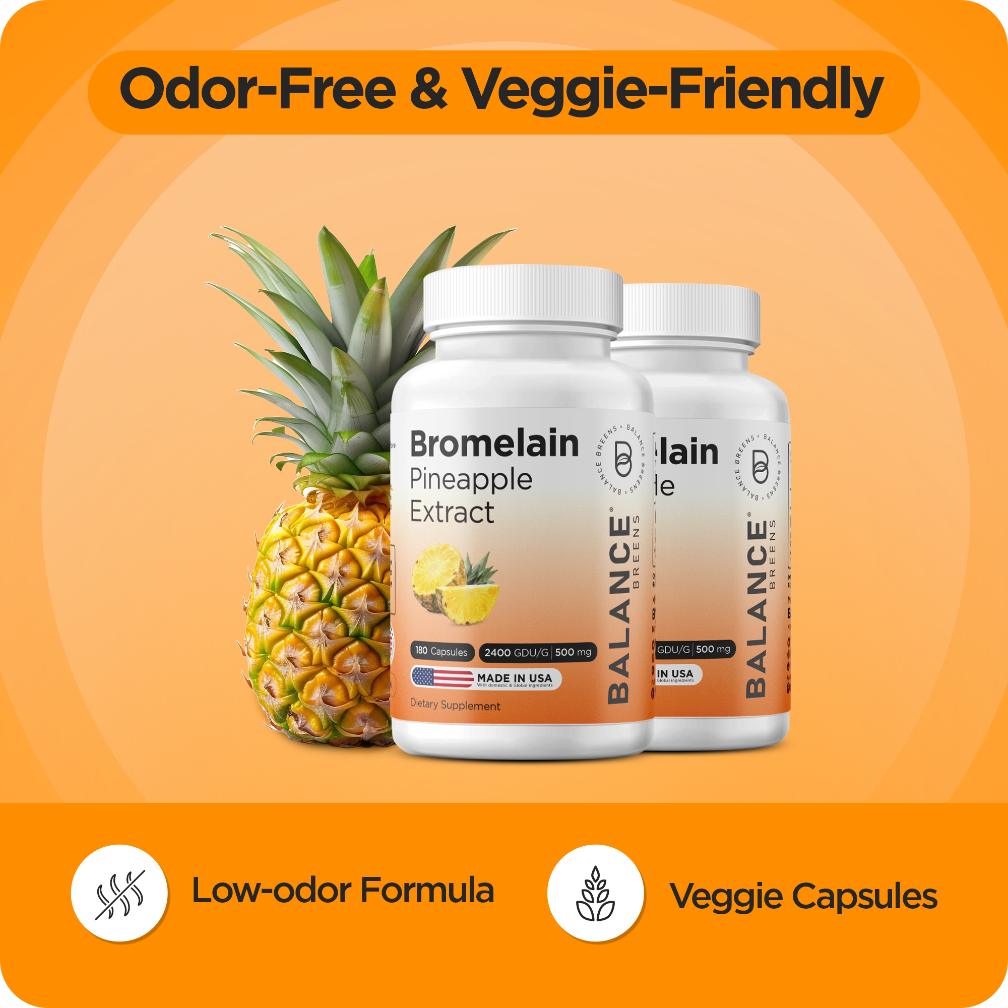 Bromelain 500mg, 180 Capsules