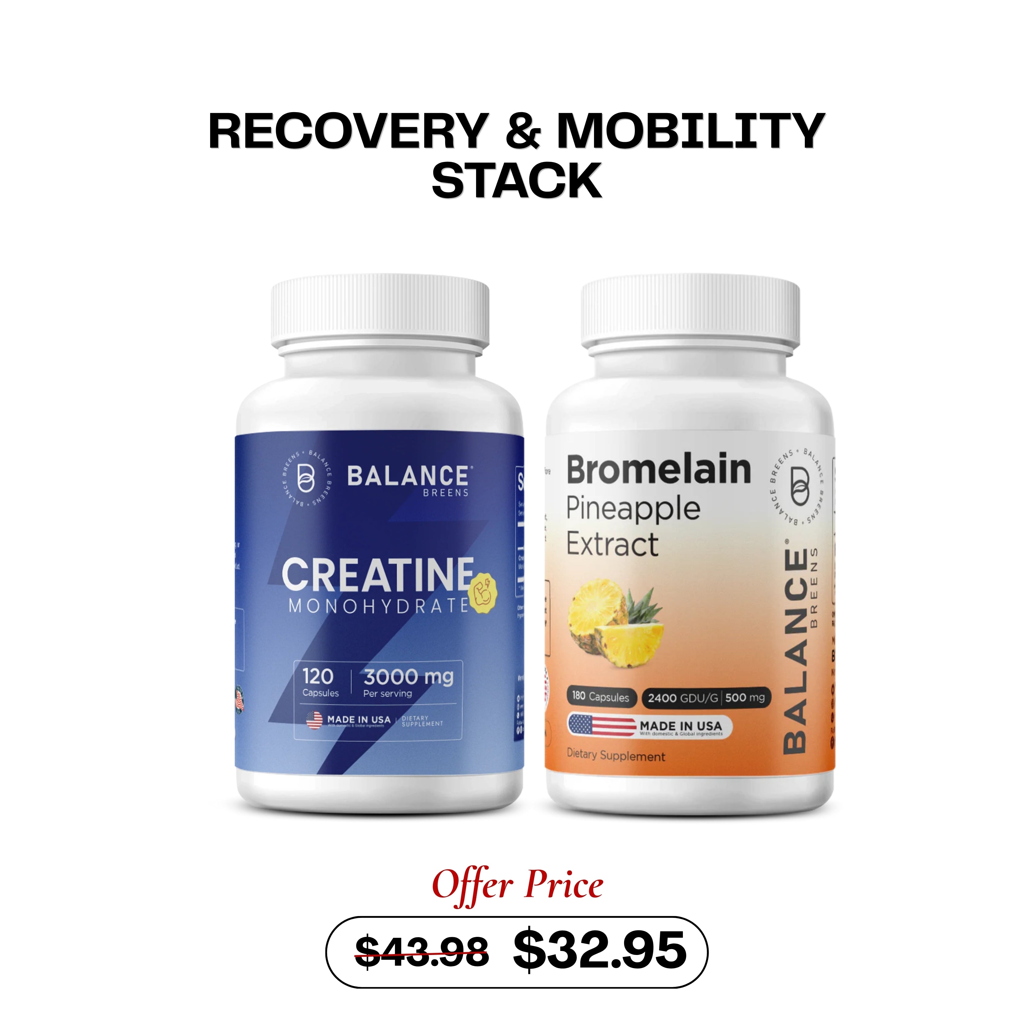 Recovery & Mobility Stack – Creatine + Bromelain
