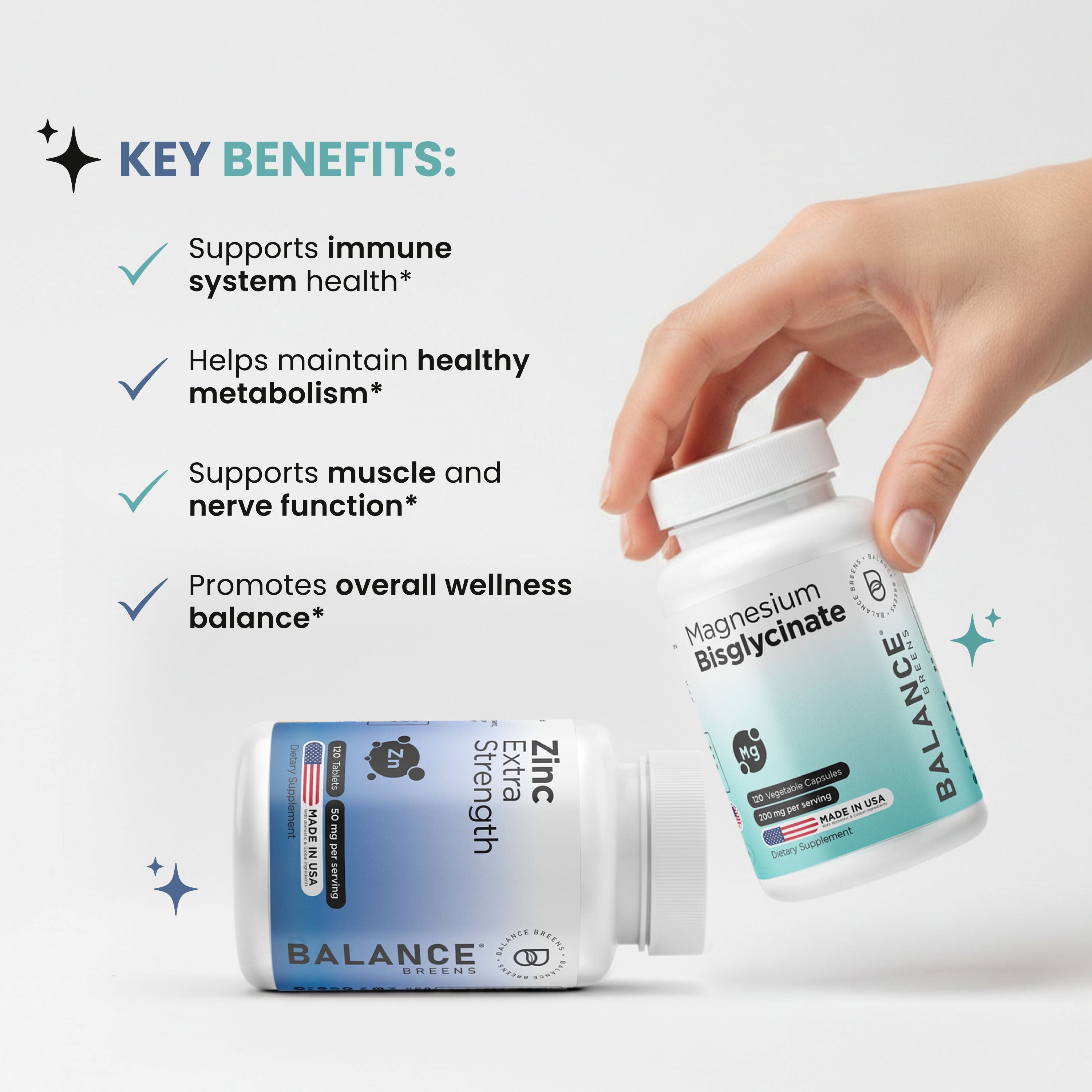 Essential Minerals Balance Stack - Magnesium + Zinc