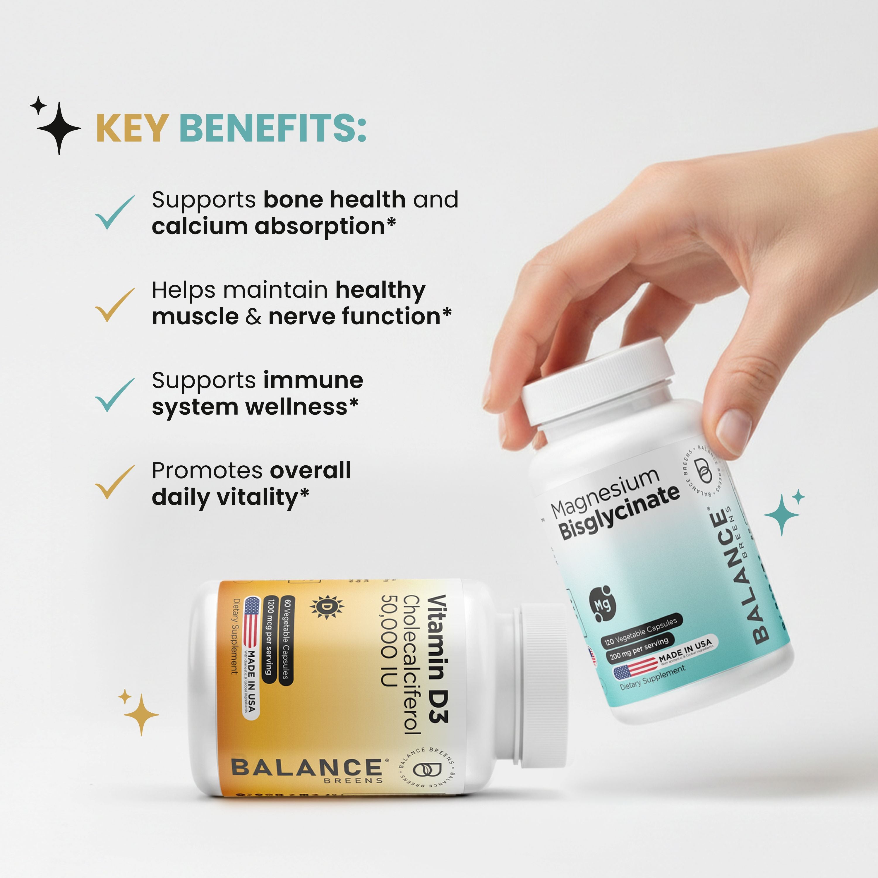 Bone & Immunity Support Duo - Magnesium + Vitamin D3