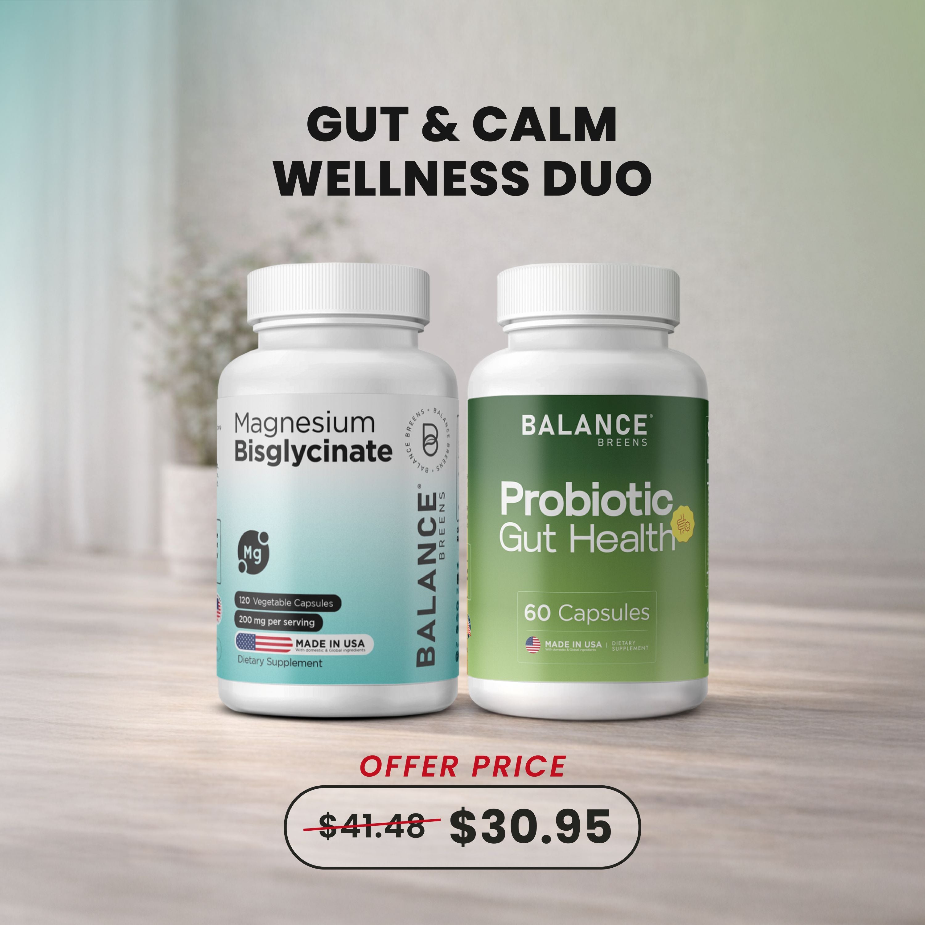 Gut & Calm Wellness Duo - Magnesium + Probiotic