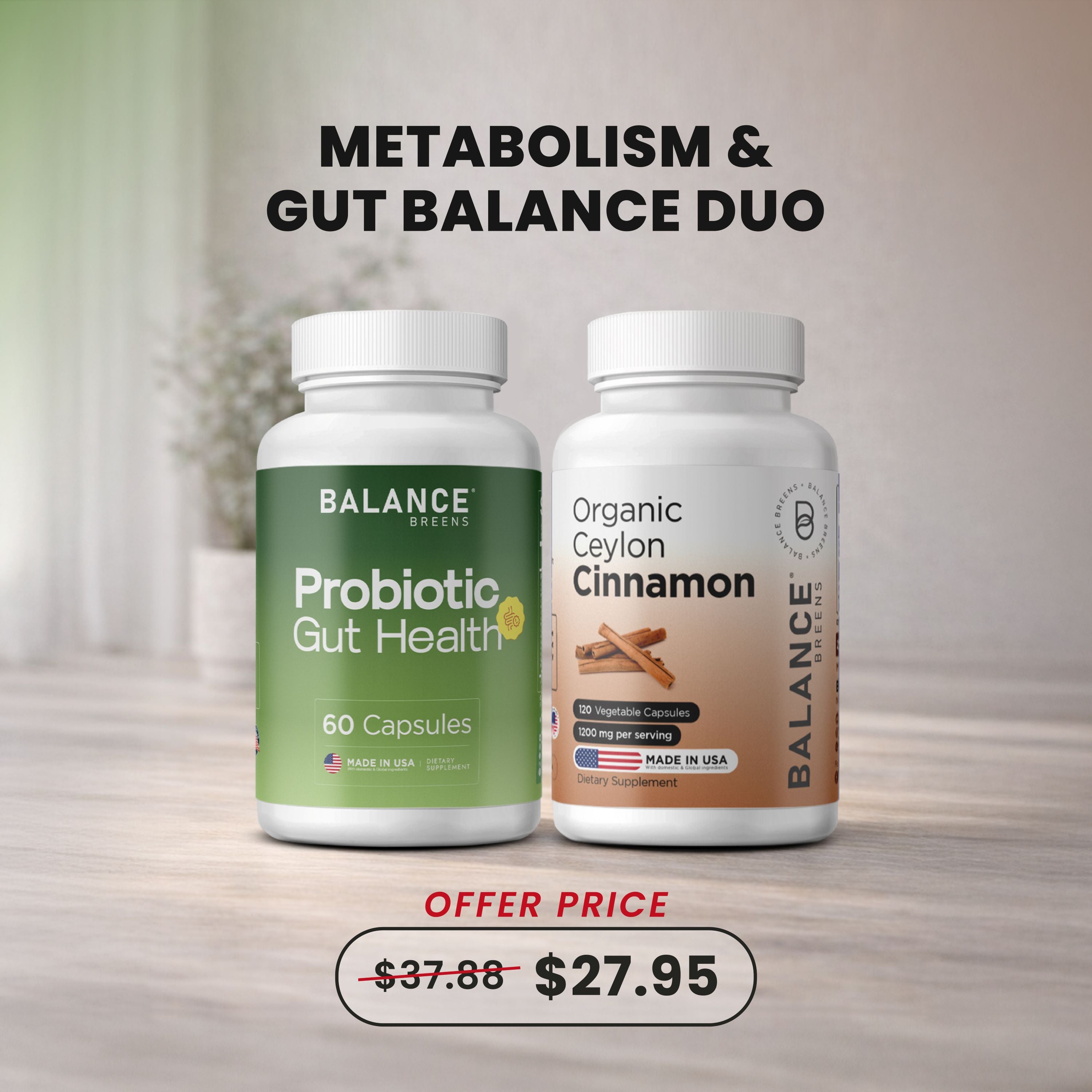 Metabolism & Gut Balance Duo - Probiotic + Cinnamon