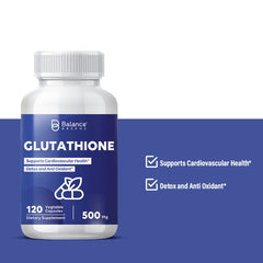 Glutathione Supplement - 500mg - 120 Vegan Capsules