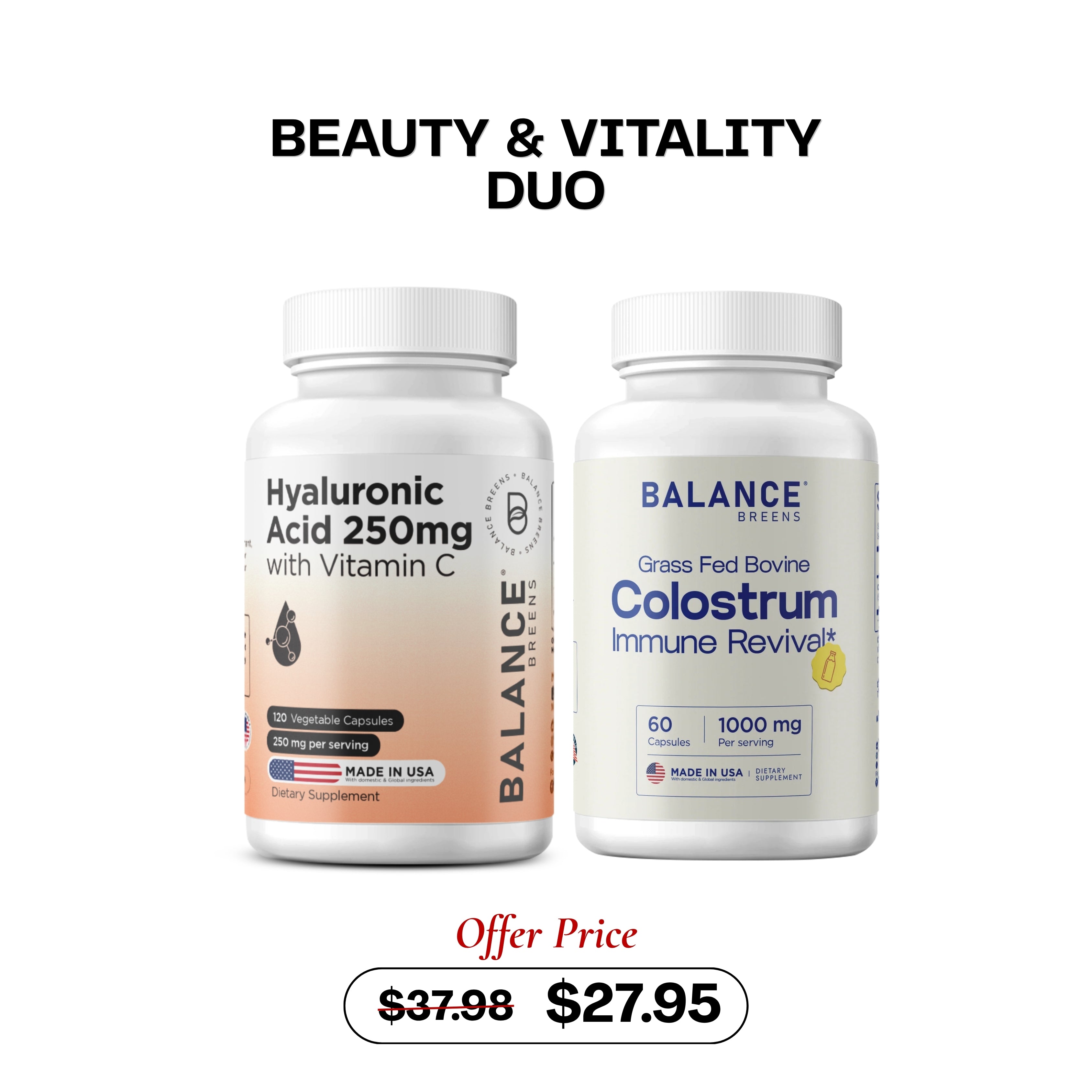Beauty & Vitality Duo – Hyaluronic Acid + Colostrum