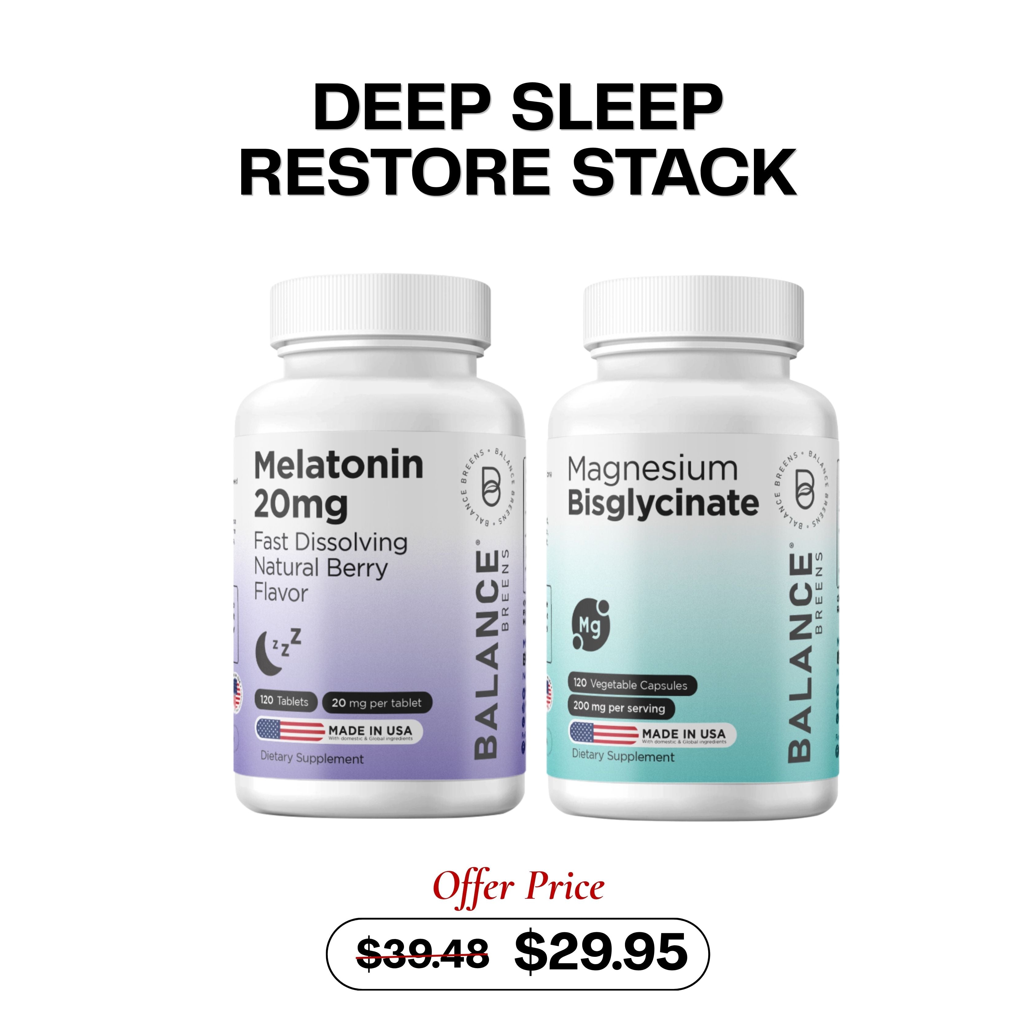 Deep Sleep Restore Stack – Melatonin 20mg + Magnesium