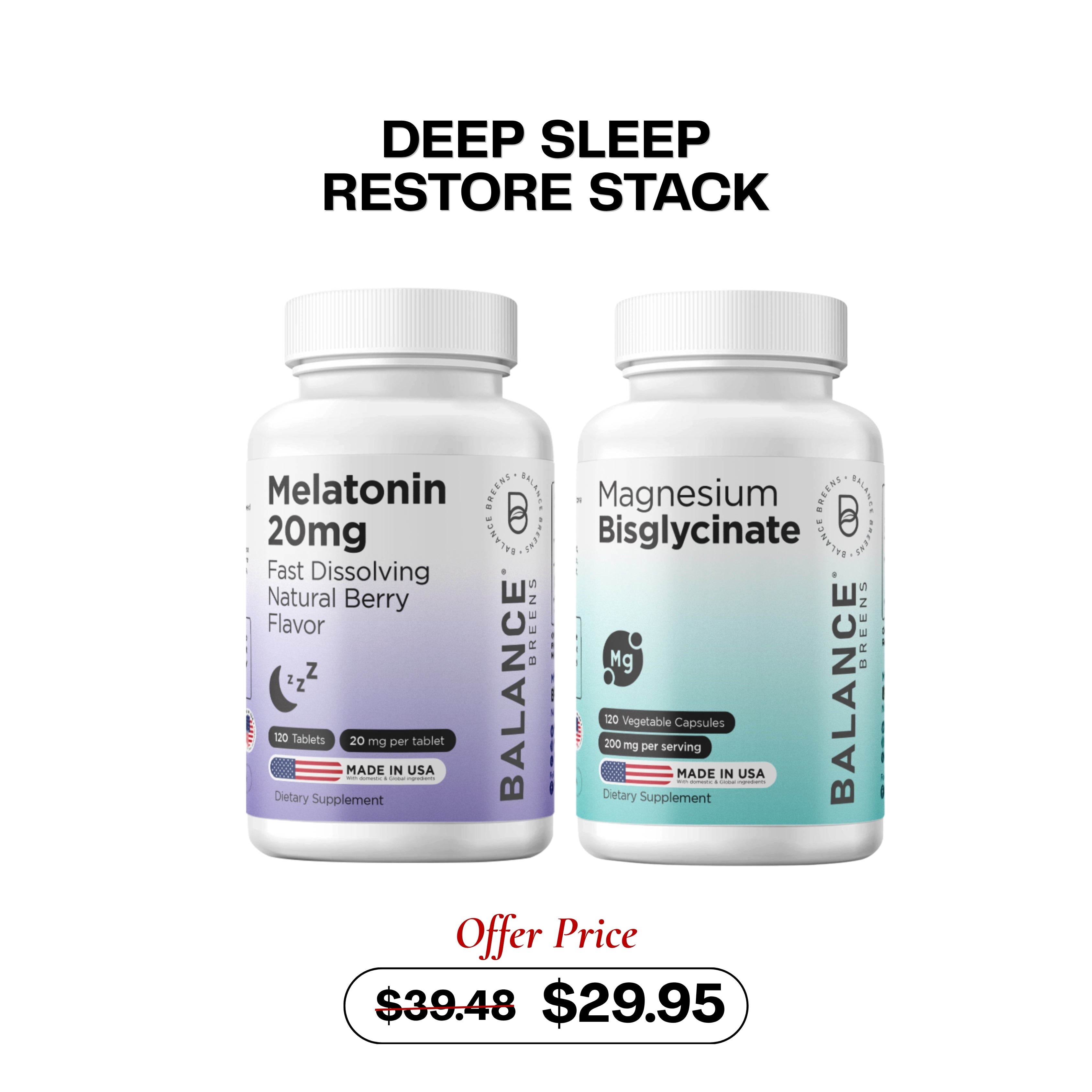 Deep Sleep Restore Stack – Melatonin 20mg + Magnesium