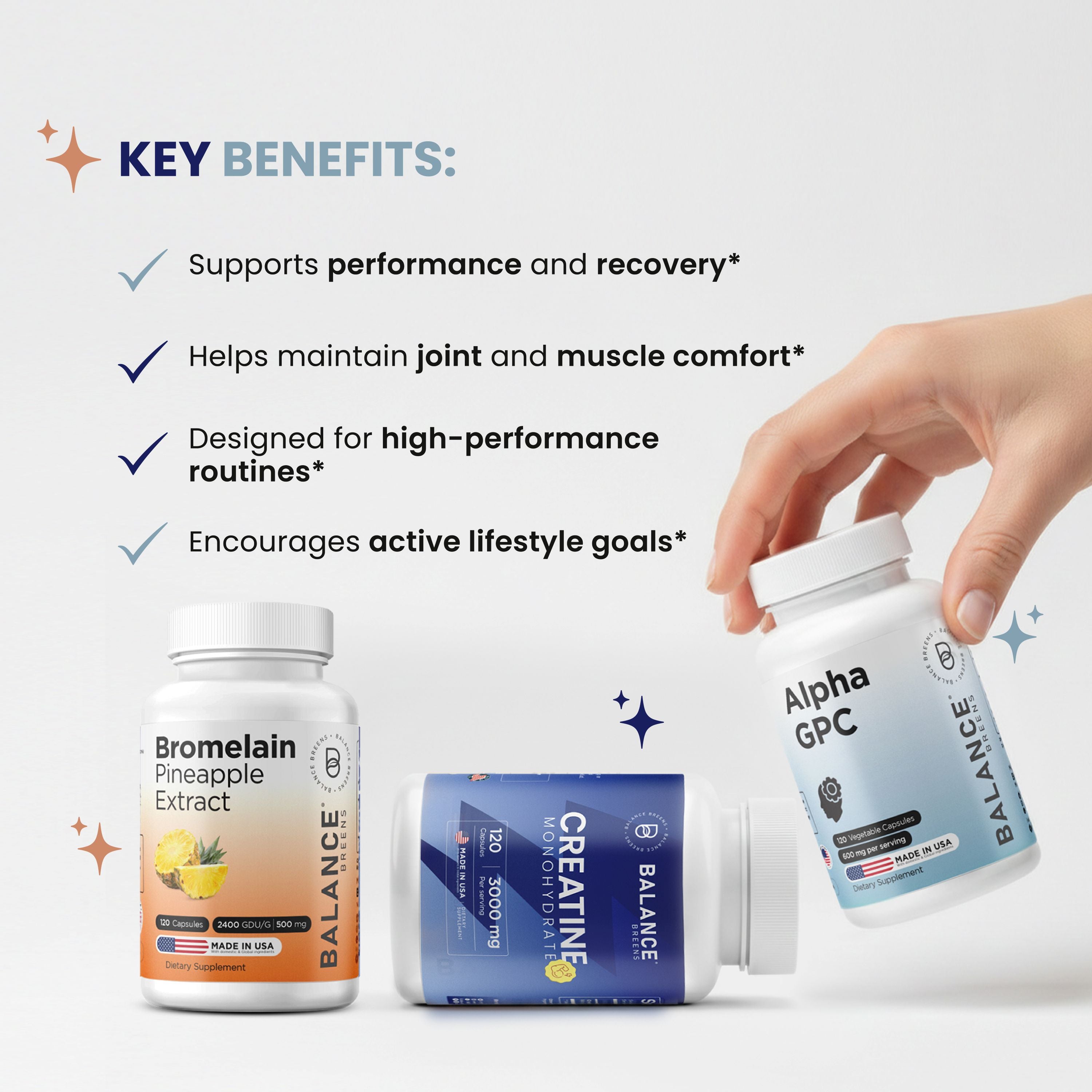 Elite Performance Stack – Creatine + Alpha GPC + Bromelain
