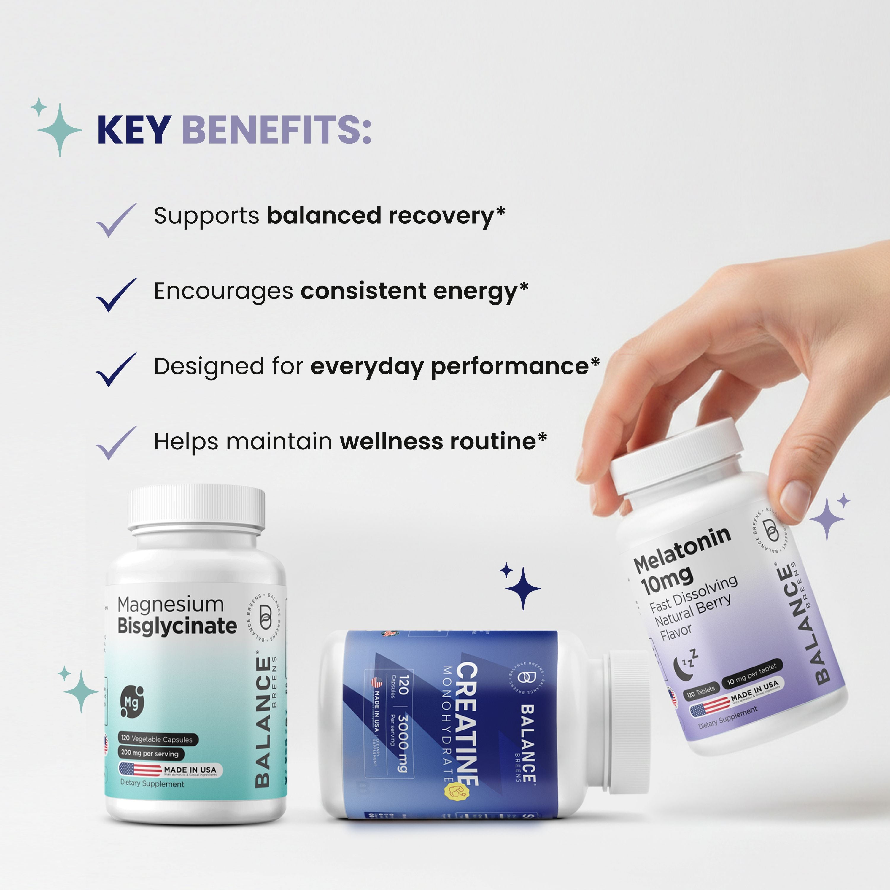 Everyday Recovery Stack – Magnesium + Melatonin 10mg + Creatine