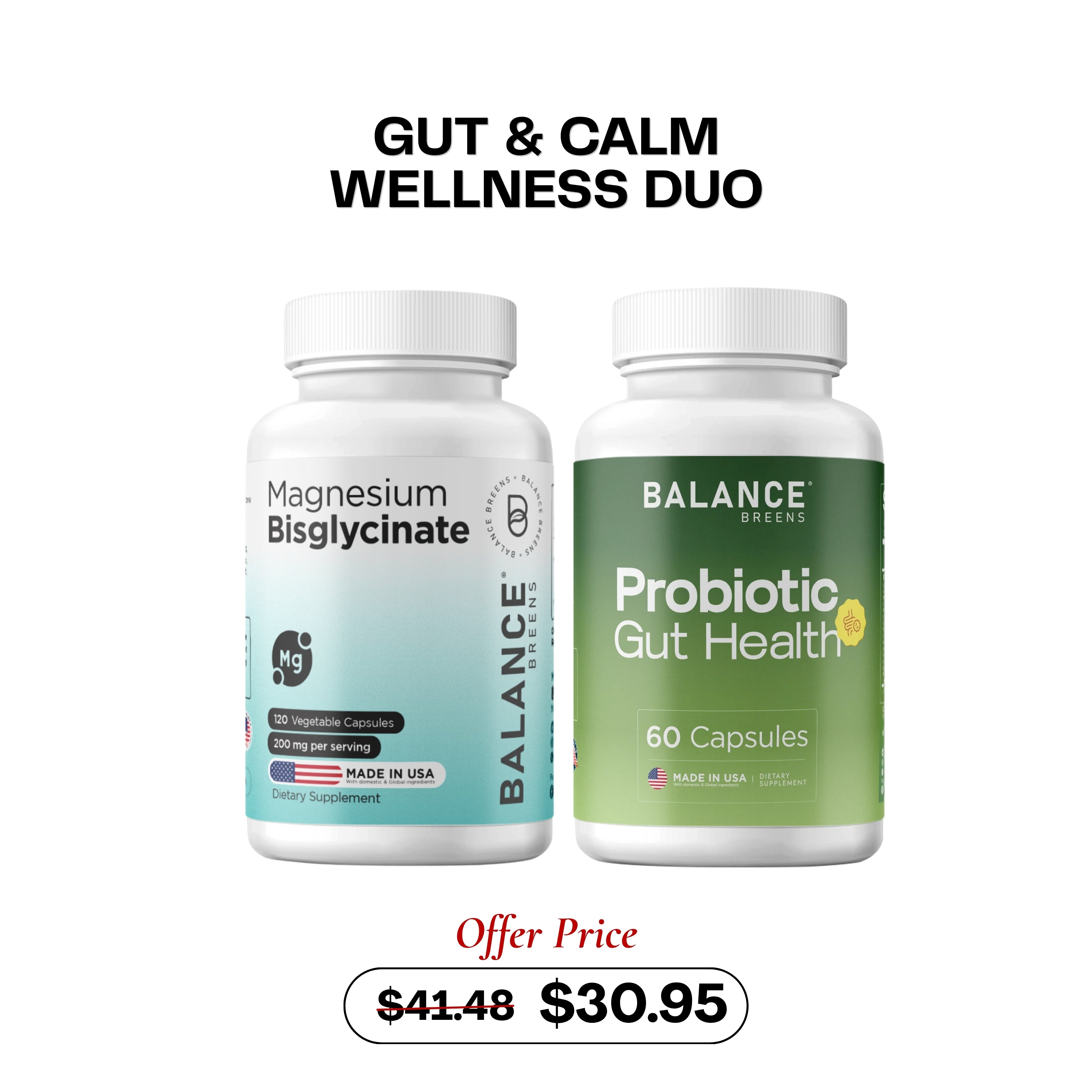 Gut & Calm Wellness Duo - Magnesium + Probiotic