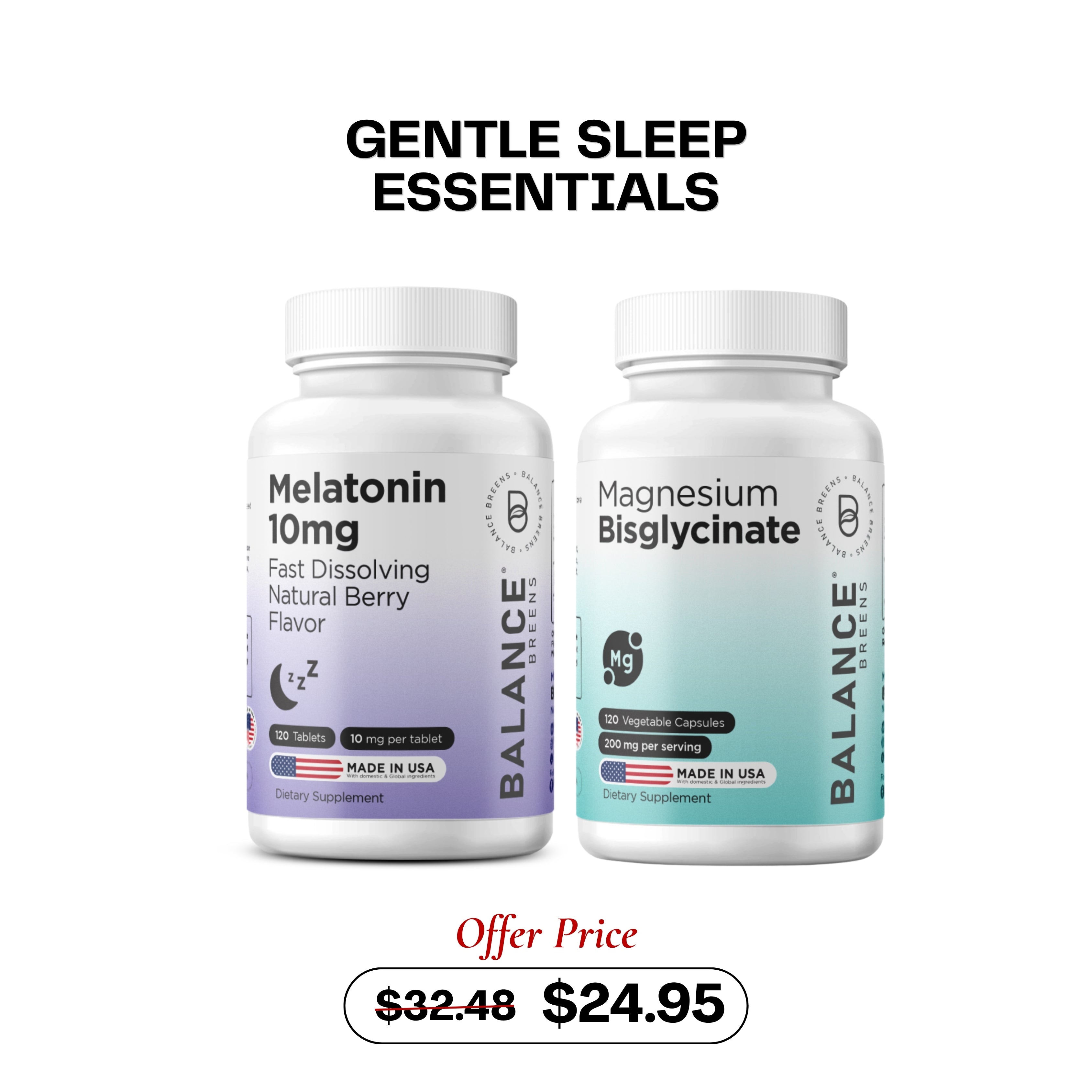 Gentle Sleep Essentials – Melatonin 10mg + Magnesium