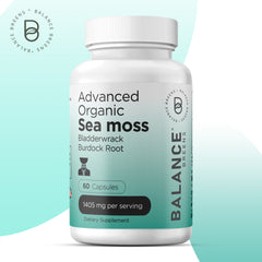 Organic Irish Sea Moss, Bladderwrack, Burdock Root, 60 Capsules